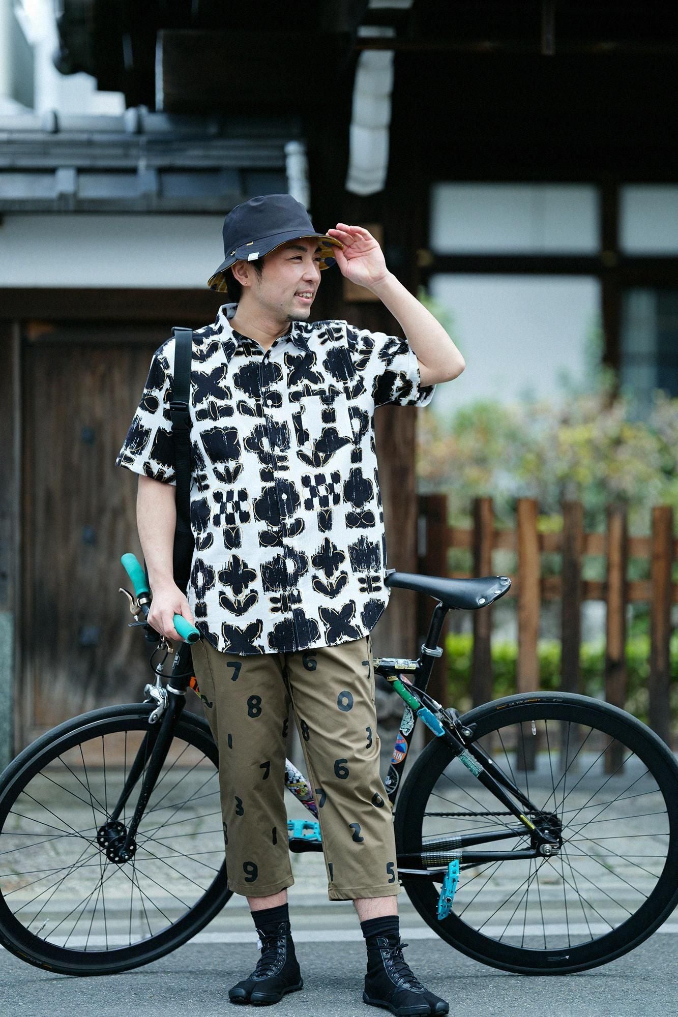 【期間限定10%OFF】高島縮棉 20/20短袖襯衫／花霧（※預計於4月29日～5月2日左右發貨）