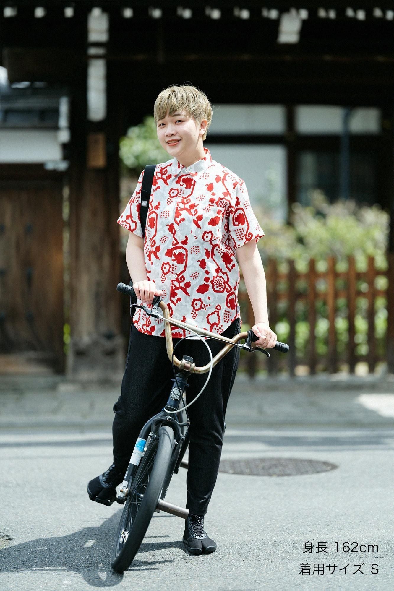 [仅在线] Takashima Chiku 20/20短袖衬衫/葡萄arabesque