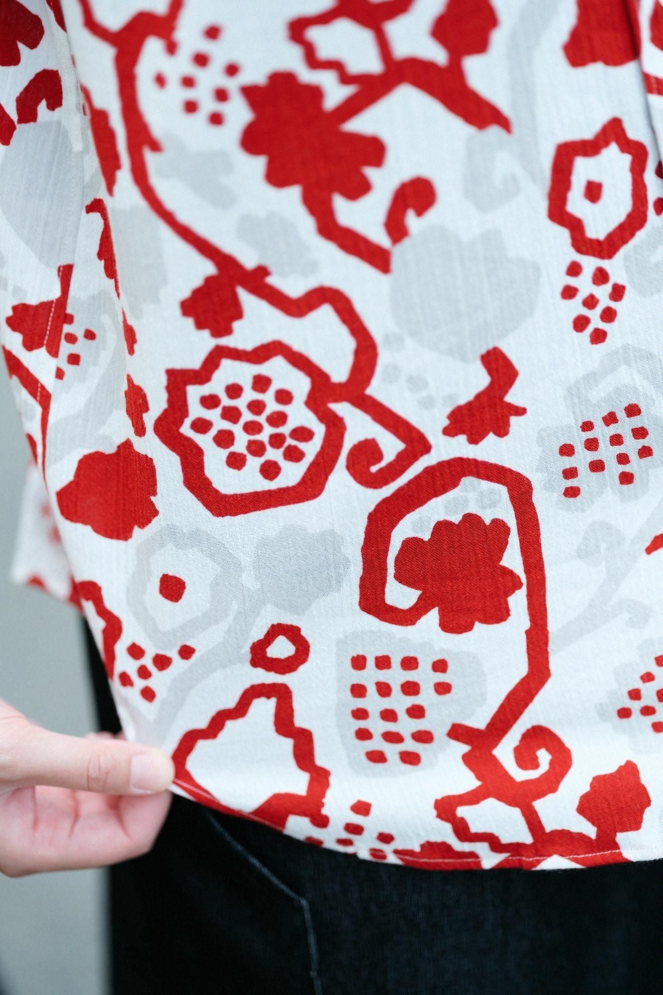 [仅在线] Takashima Chiku 20/20短袖衬衫/葡萄arabesque