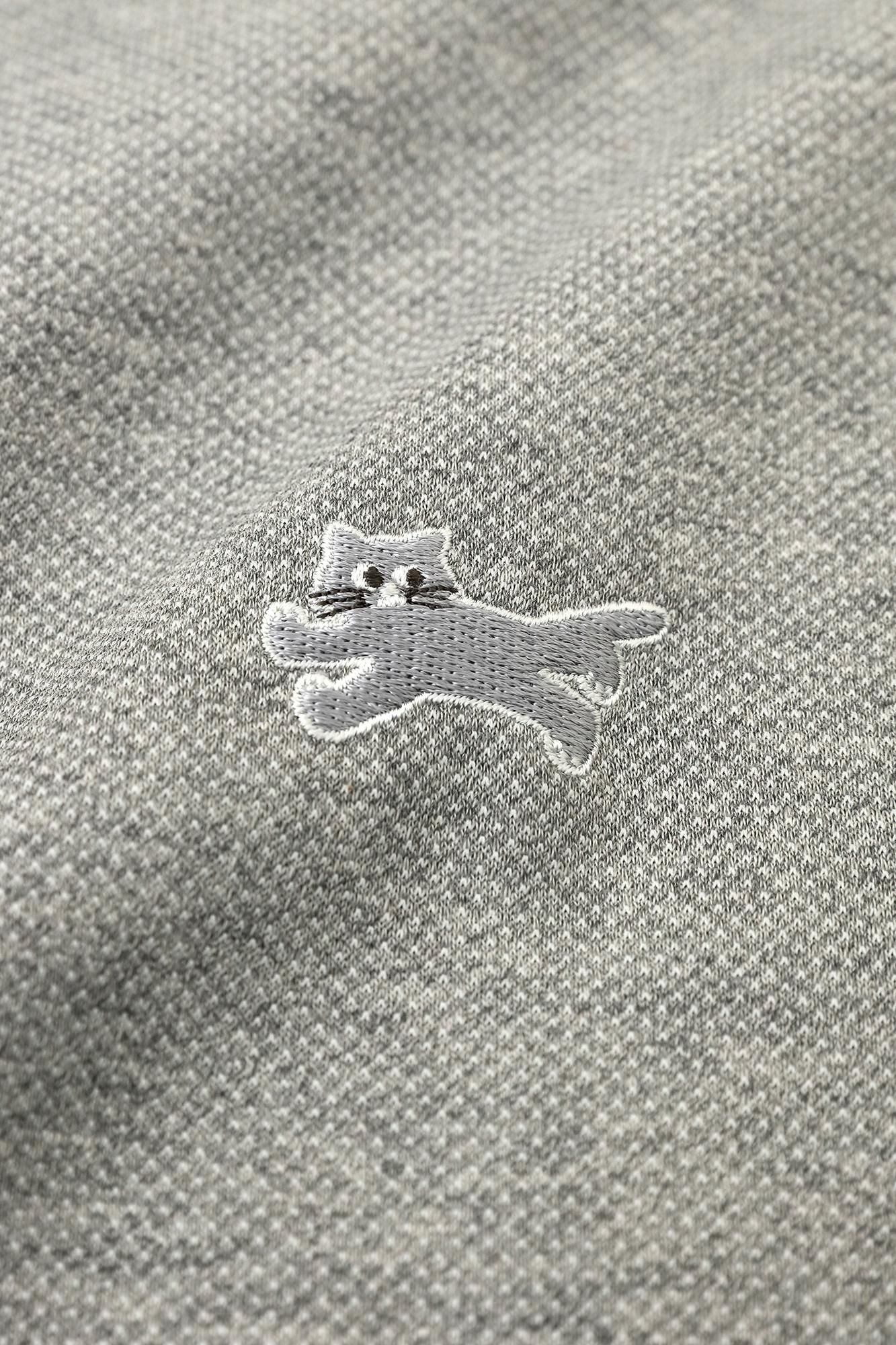 [net uniquement] T-shirt découpé en tricot Kanoko/gris cendré x ivoire