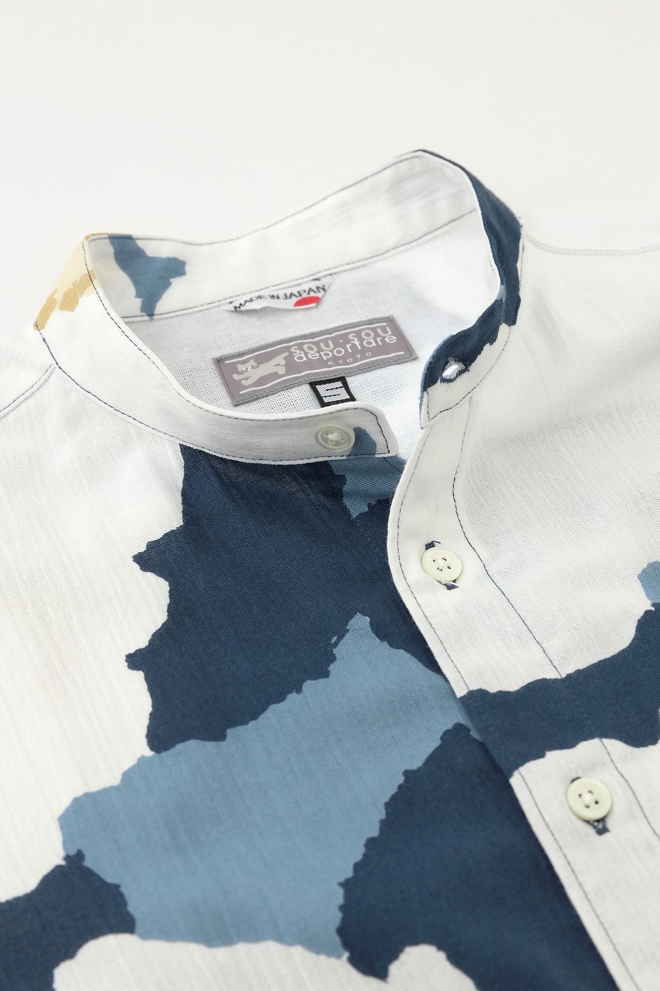 [온라인 전용]타카시마치지미 20/20 스탠드칼라반팔셔츠／세츠잔