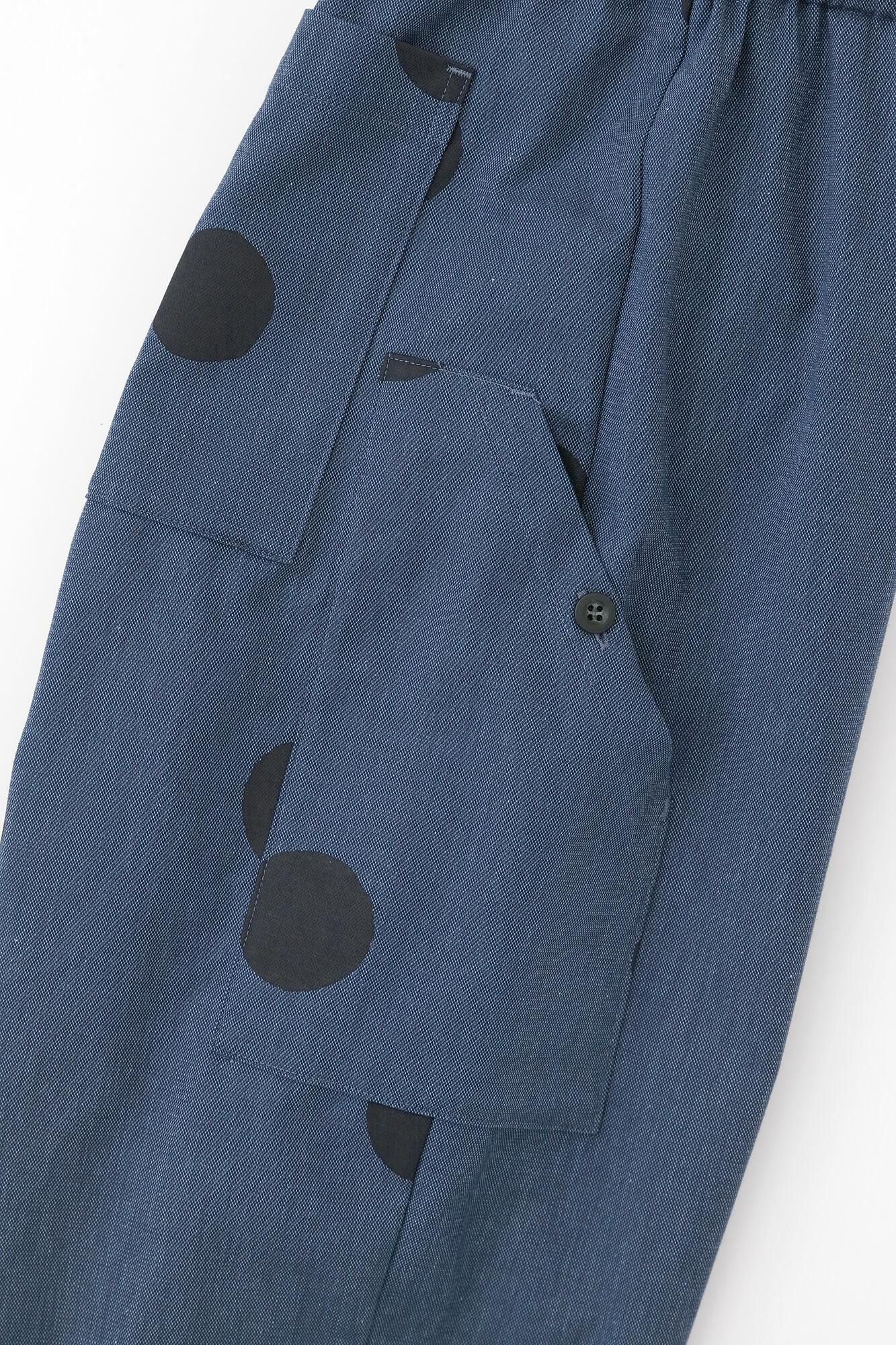 【期間限定10%OFF】棉×Coolmax(R) BIKE 修腿馬術褲／淺藏青×圓點 間疏（※預計於4月29日～5月2日左右發貨）