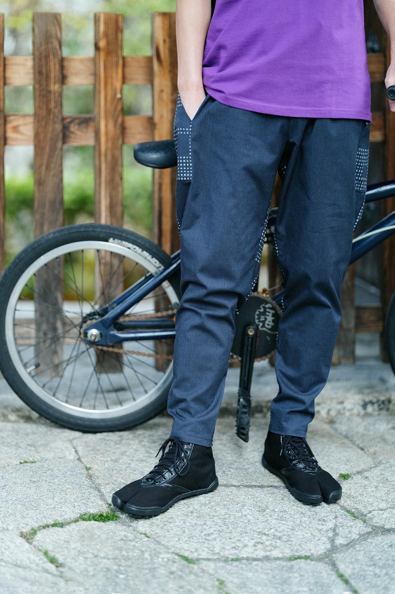 【期間限定10%OFF】棉×Coolmax(R) BIKE 修腿馬術褲／深藍×影（※預計於4月29日～5月2日左右發貨）