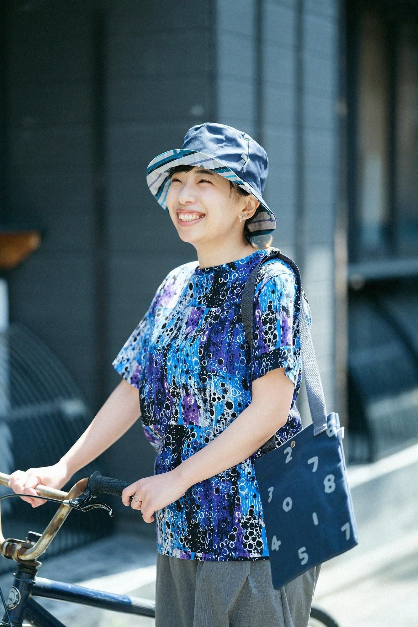 高島縮 40/40 半袖Tシャツ／天目（てんもく）