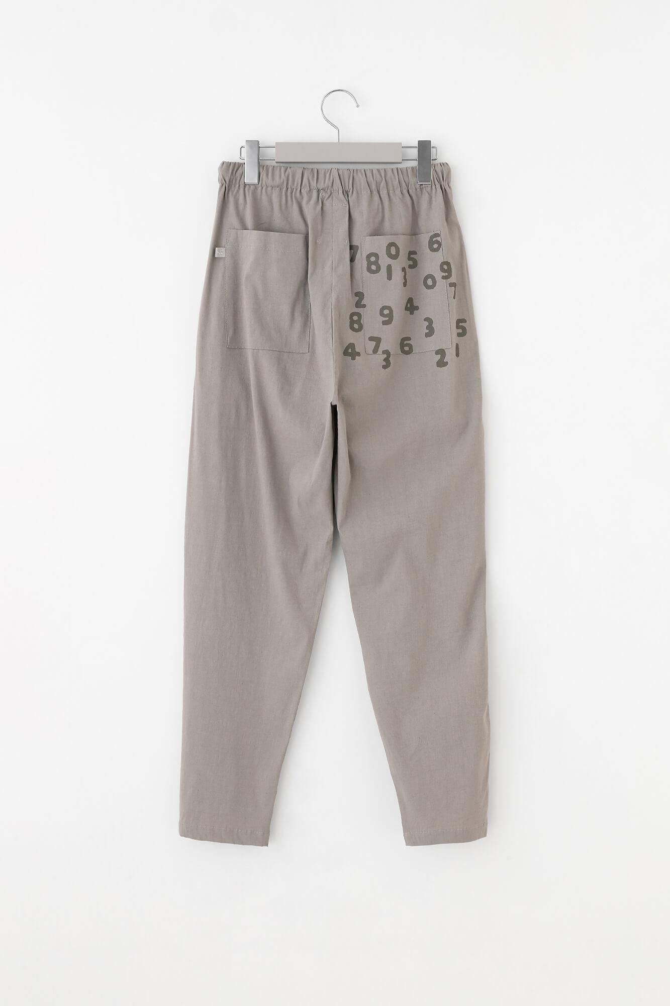 [仅在线]拉伸亚麻丝程裤易于锥形裤/浅棕色鼠标