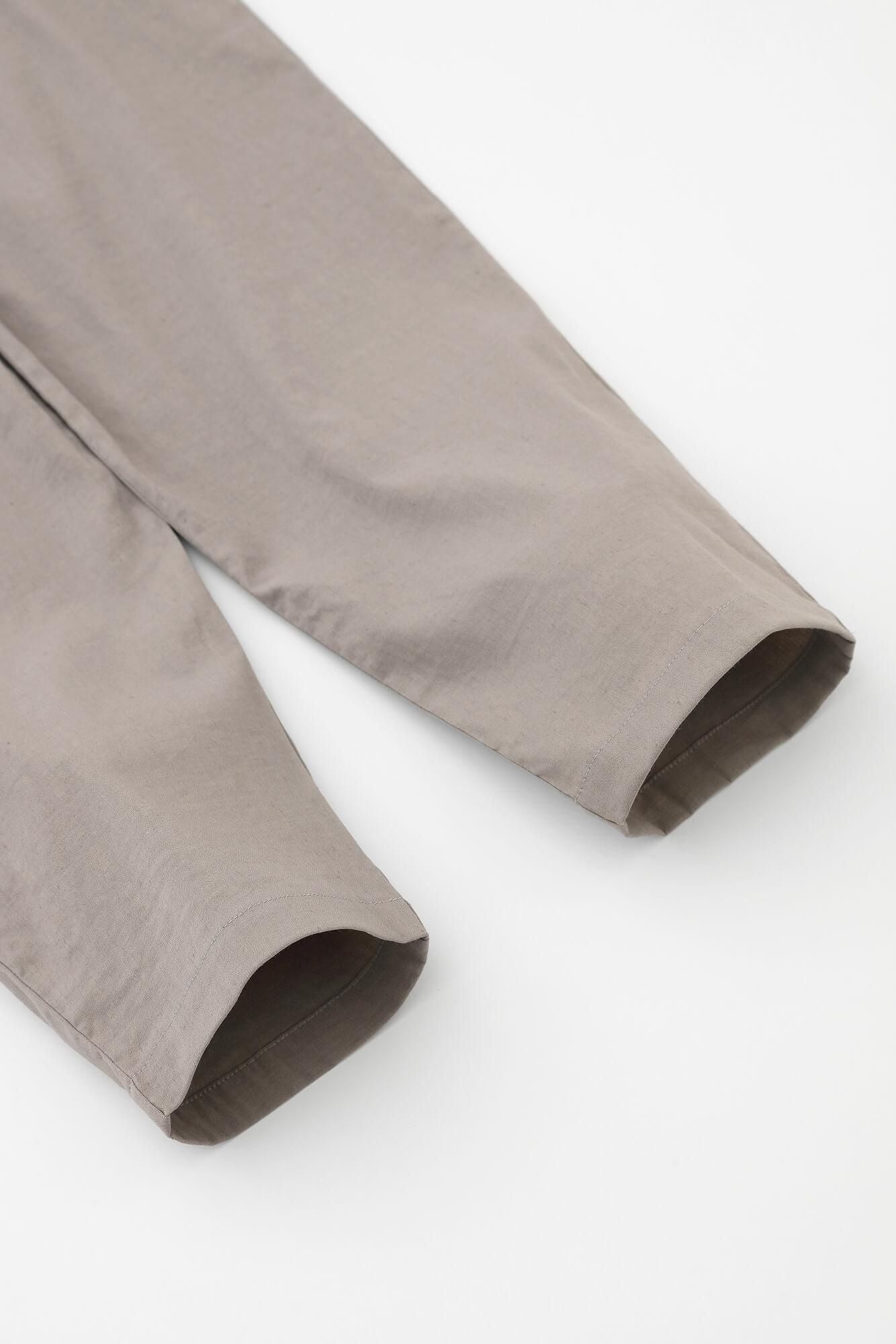 [仅在线]拉伸亚麻丝程裤易于锥形裤/浅棕色鼠标