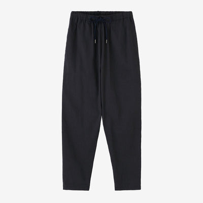 【online한정】스트레치 린넨 레이온 이지 테이퍼드 팬츠／남색