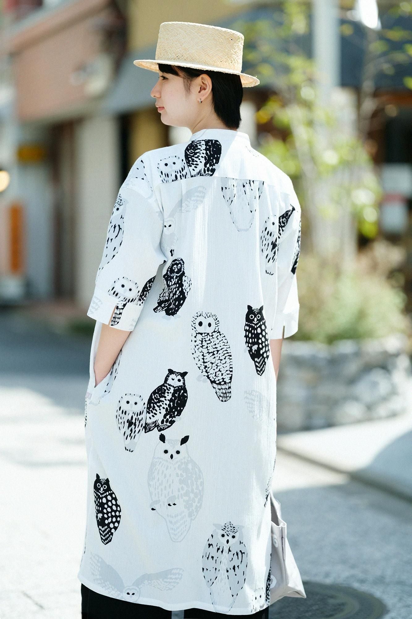 Takashima chiku 20/20宏伟的衬衫礼服6/4袖/猫头鹰