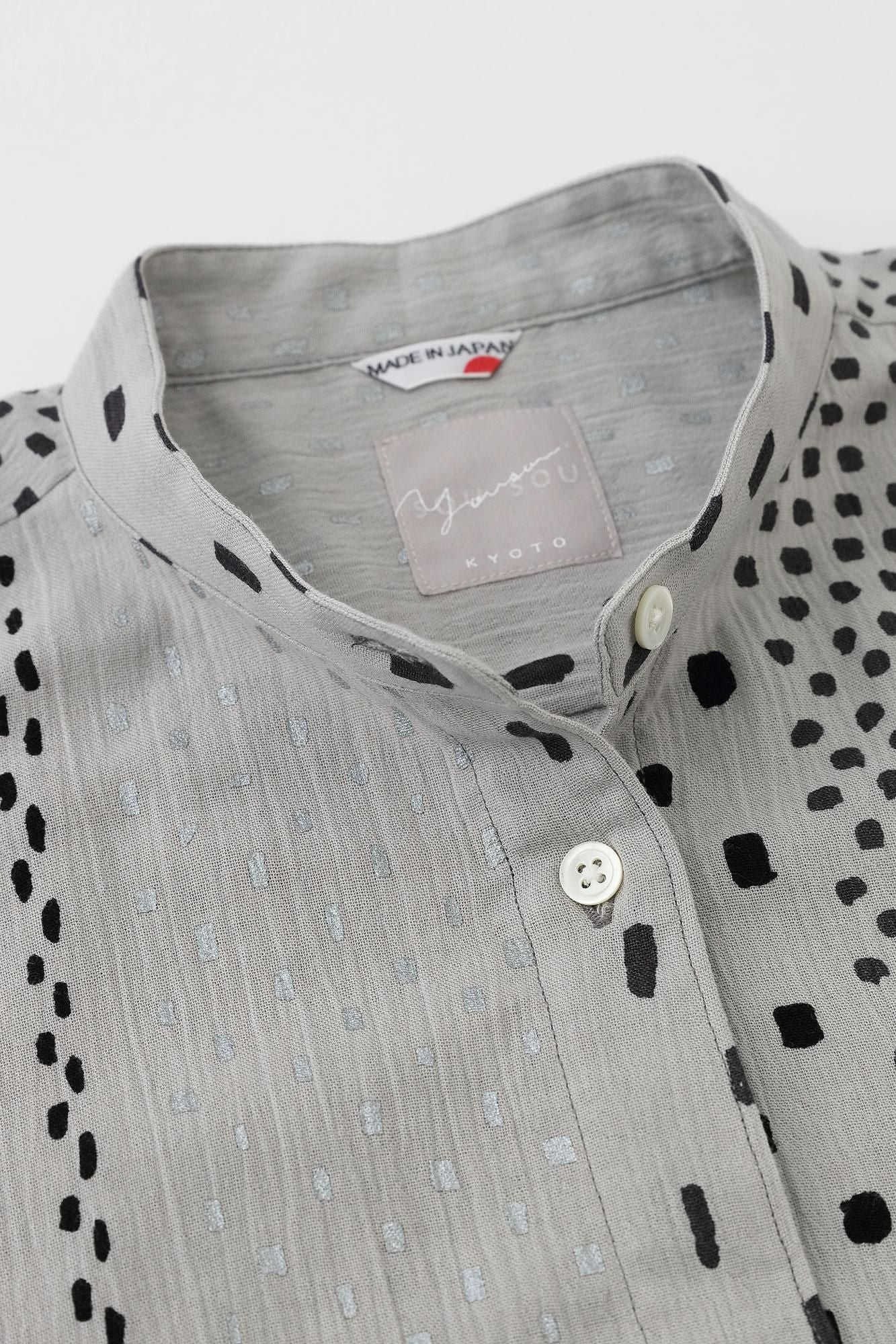 SOU•SOU 高島縮 グランシャツワンピース 6分袖／霰縞（あられじま） 高島縮 20/20 グランシャツワンピース 6分袖／霰縞（あられじま）