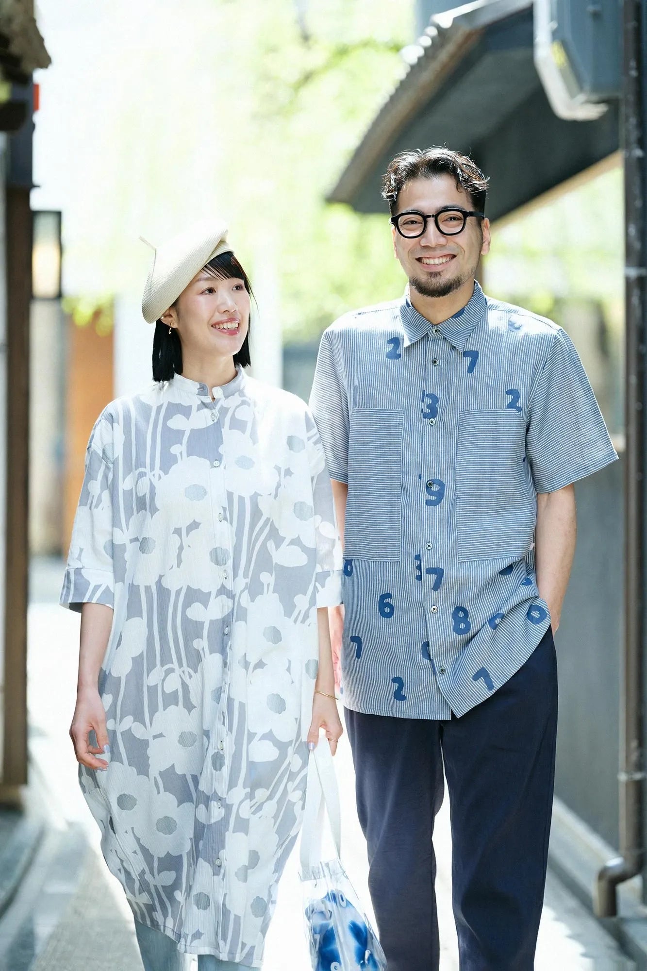 Chizimi Cotton 20/20 Gran Shirt Dress Elbow Length Sleeve／Basking in the Sun