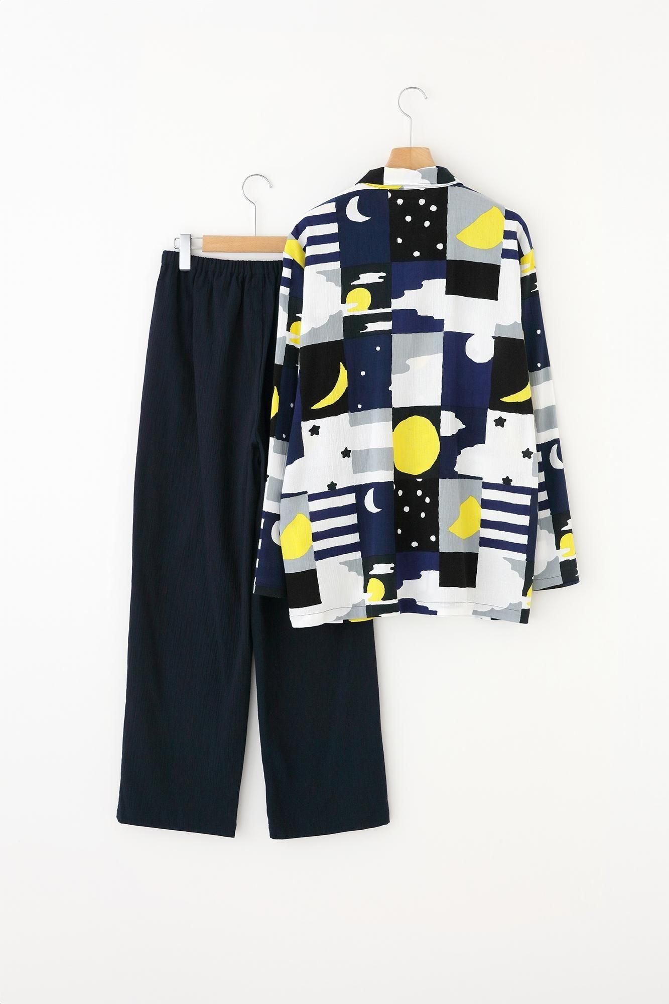 パジャマ6 Takashima Chijimi 20/20 Textilpyjama/Moon and Stars Midnight (Mayonaka