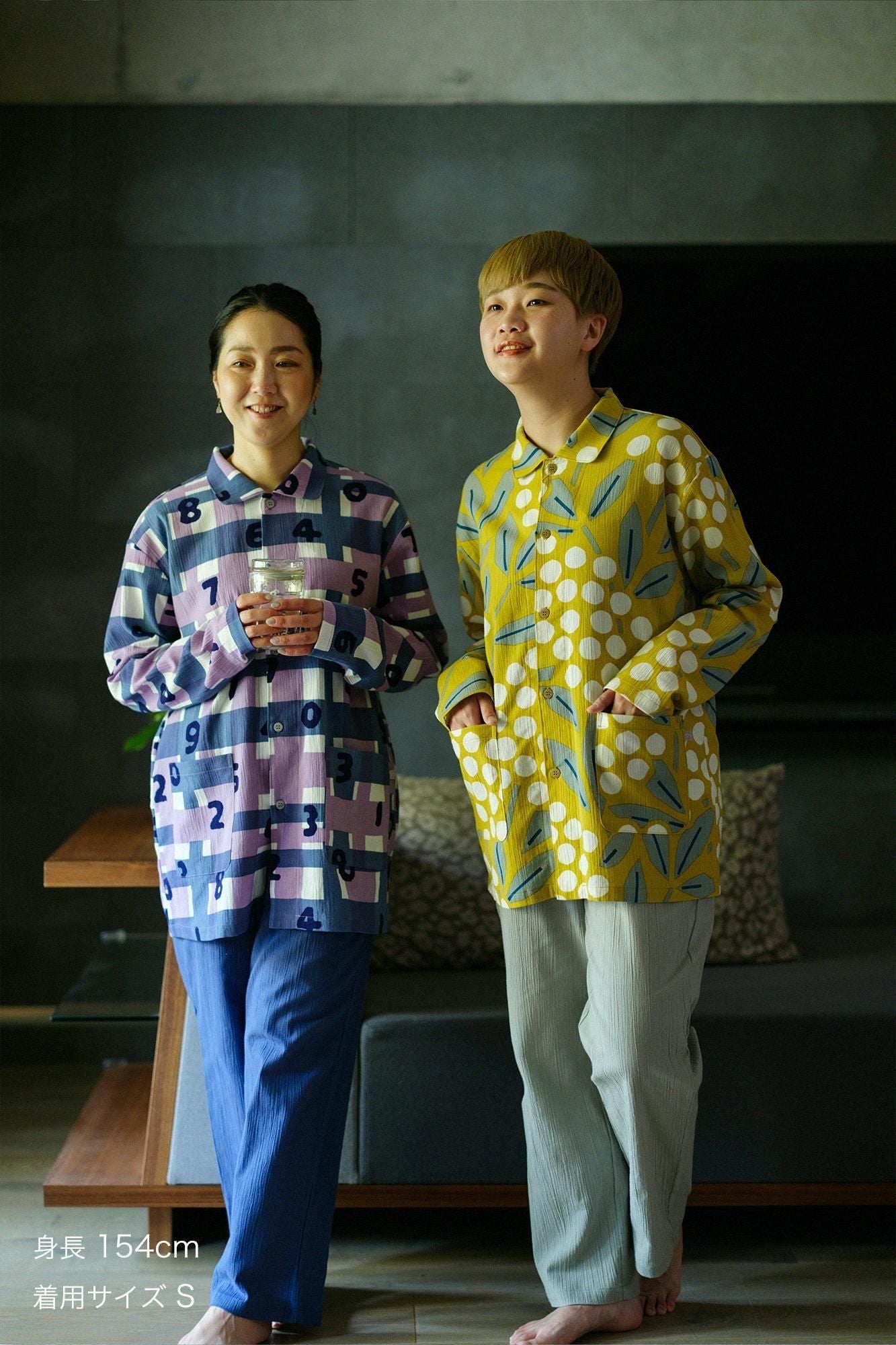 【官網先行販售】高島縮棉 20/20圖案紋樣居家服/ SO-SU-U十數和隨性格子×群青（※預計於5月上旬發送）