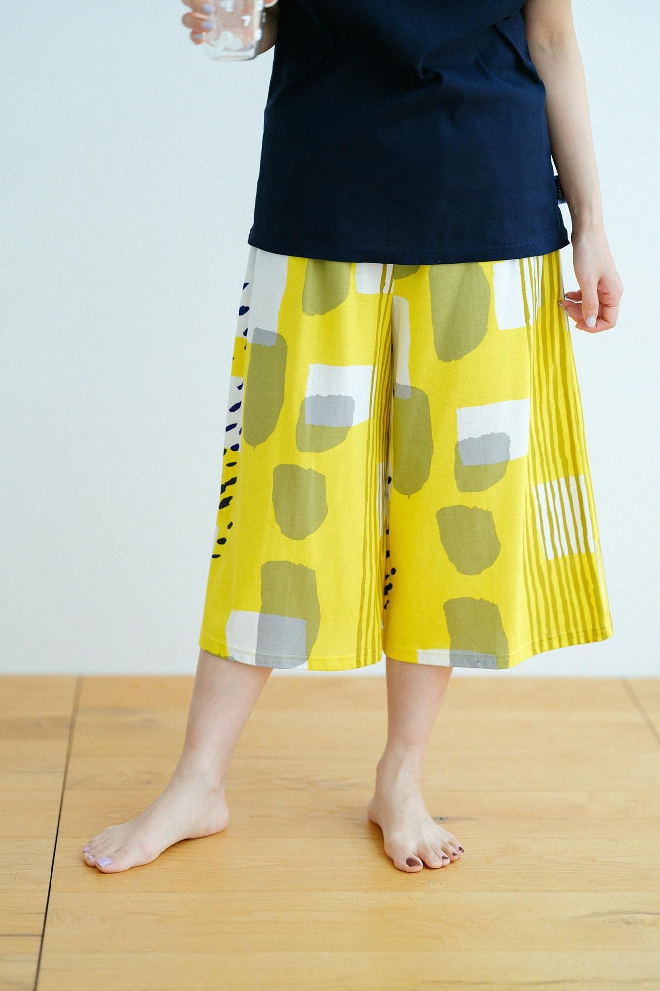 [온라인 전용]SOU・SOU×와코루 칸 히로나리 몸뻬  종아리길이／골목 레몬 컬러