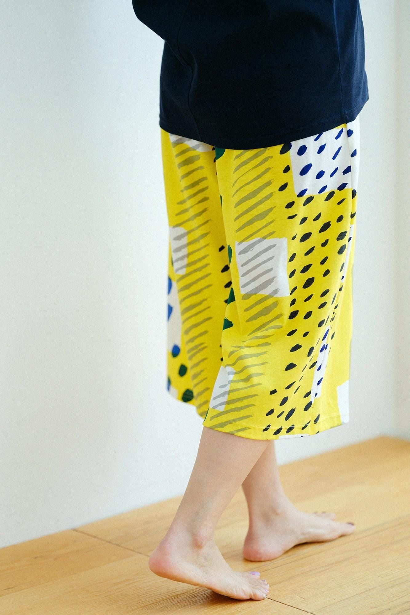 [온라인 전용]SOU・SOU×와코루 칸 히로나리 몸뻬  종아리길이／골목 레몬 컬러