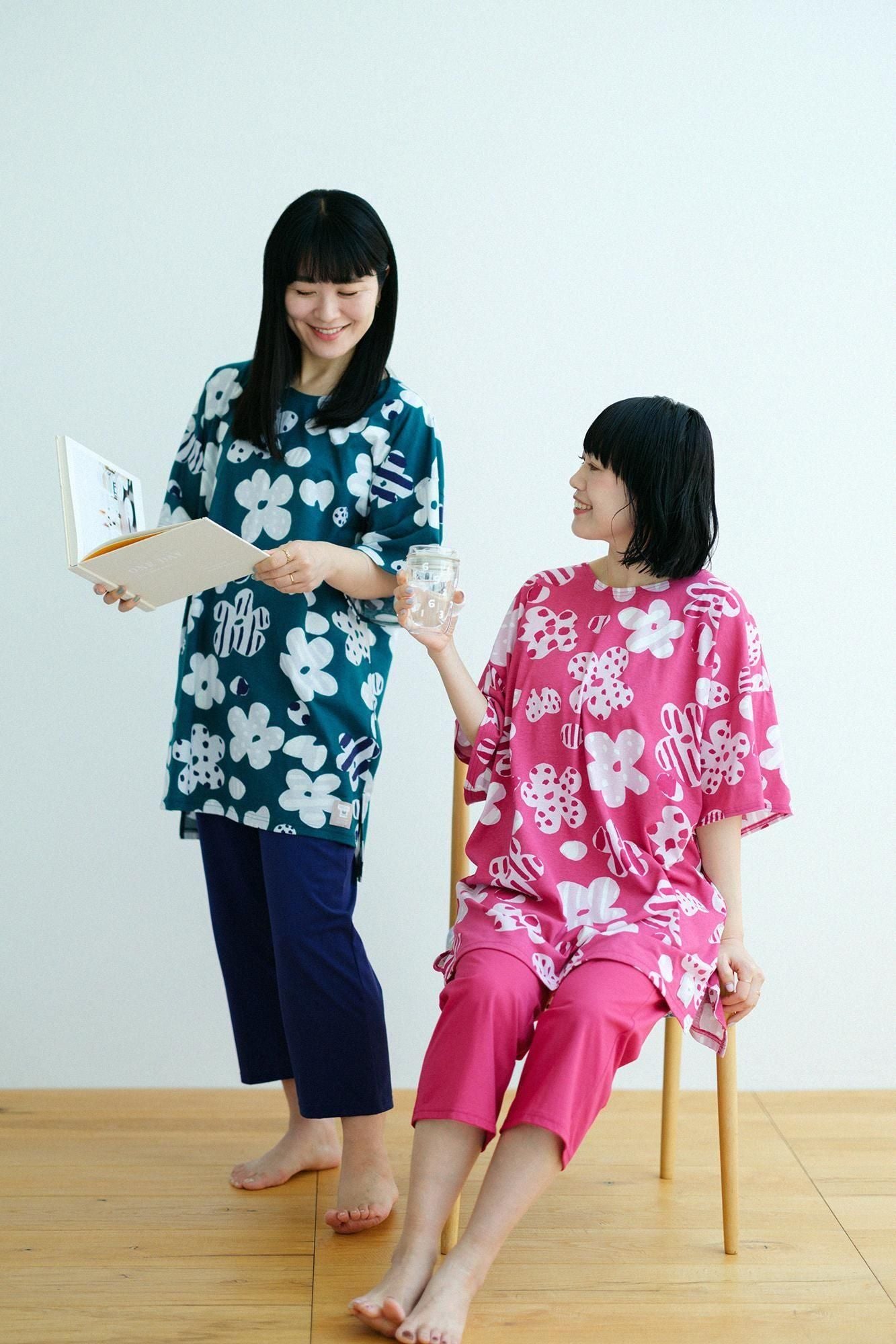 [온라인 전용]SOU・SOU×와코루 Kankantoui 짧은 길이 상단 및 하단/하지케루 한 홍 (Karakuru)