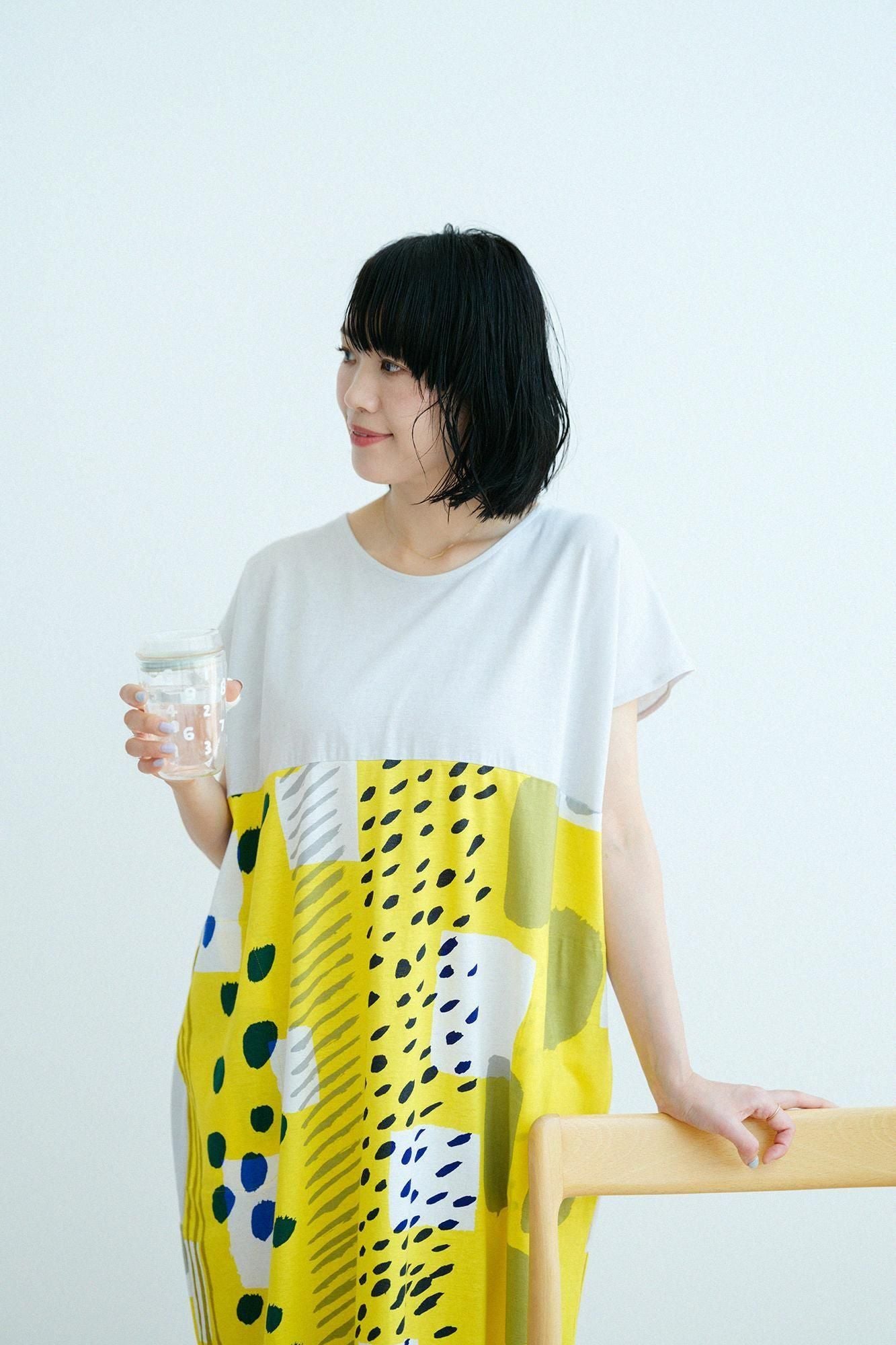 [nur Netto]SOU・SOU× Wacoal Breite rechteckige Kleidung (Kumi) / Weiße Maus (Shiranezu) × Roji (Roji) Zitronenfarbe (Zitronenfarbe)