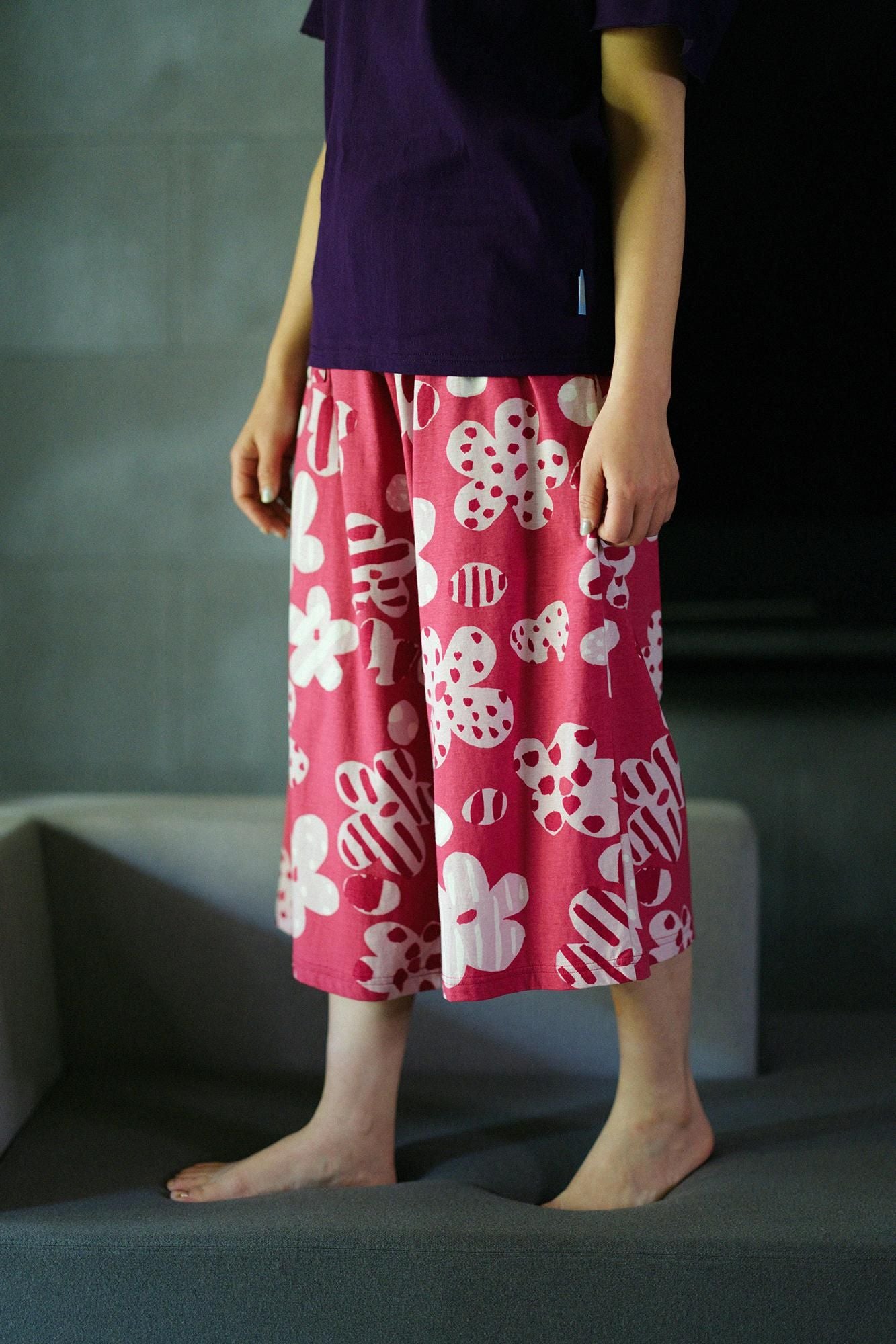 [온라인 전용]SOU・SOU×와코루 칸 히로나리 몸뻬  종아리길이／하지케루 한 홍 (Karakuru)