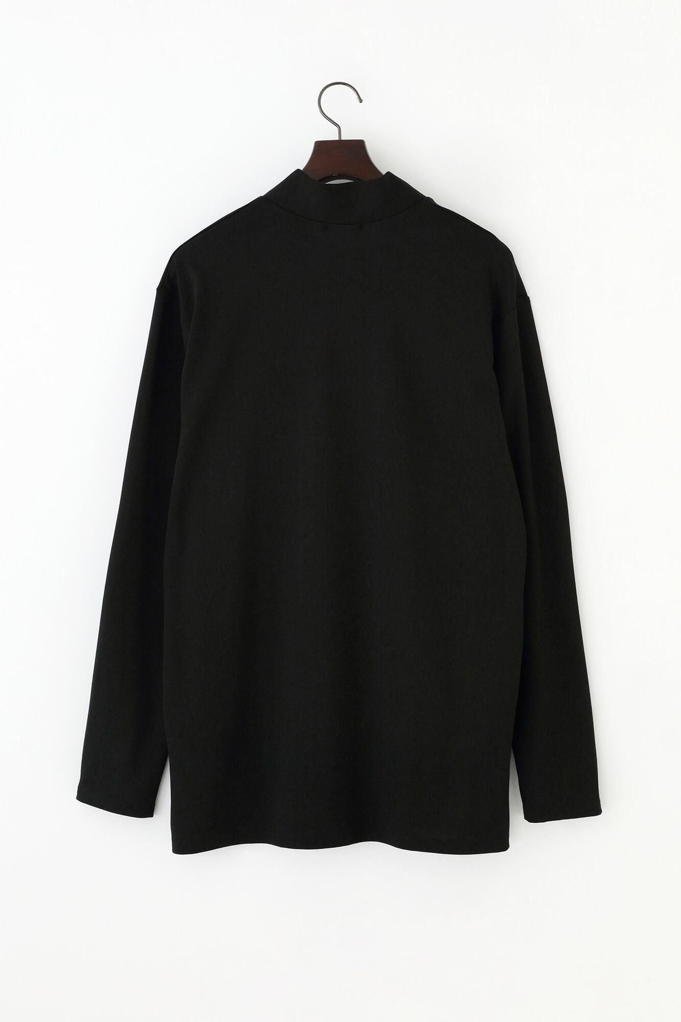 雙面編 狹風靡 和服領上衣 拔衣紋／黑色