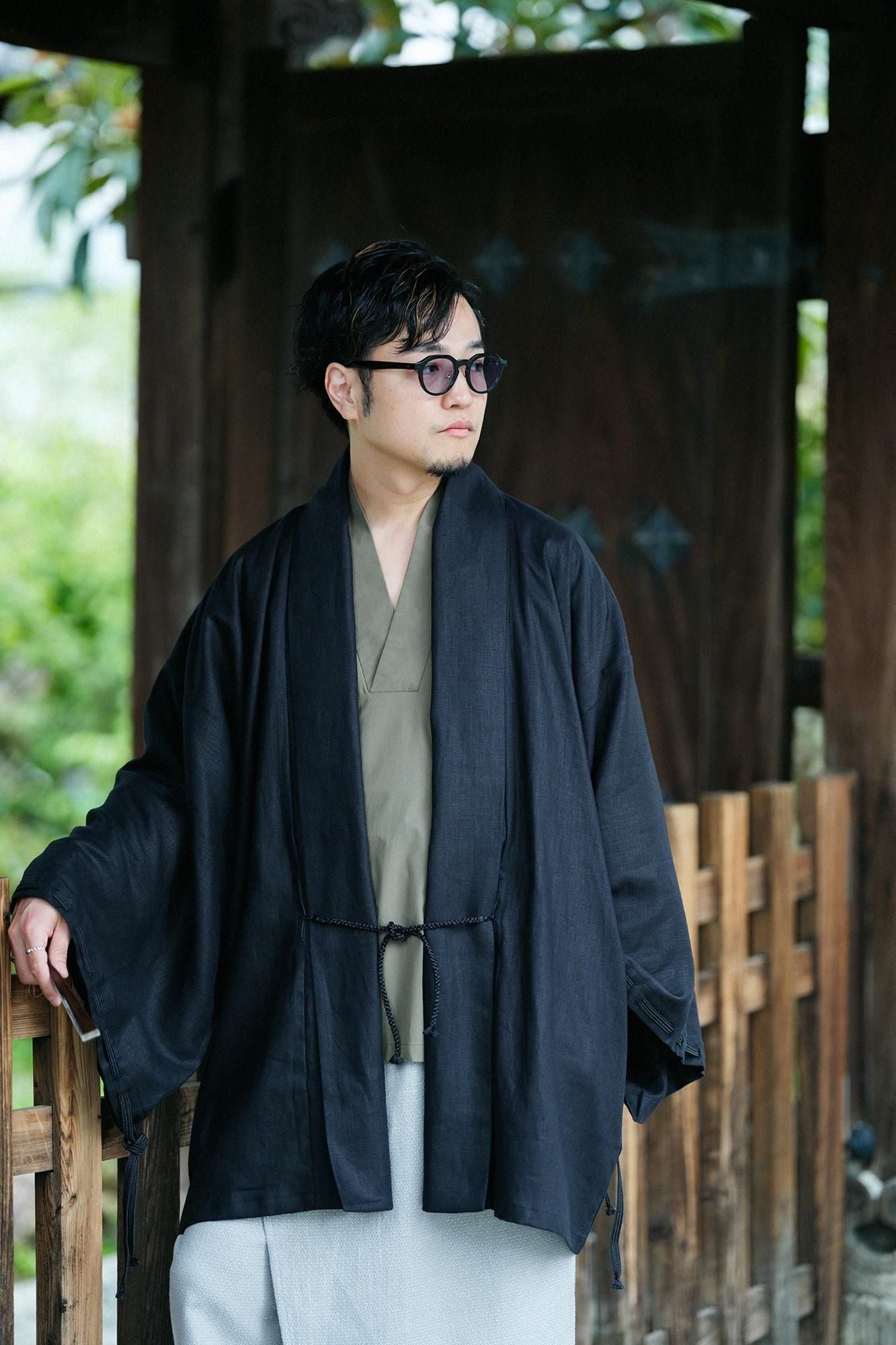 麻 宮中袖（きゅうちゅうそで） 短衣（たんい） 単（ひとえ）／濡羽