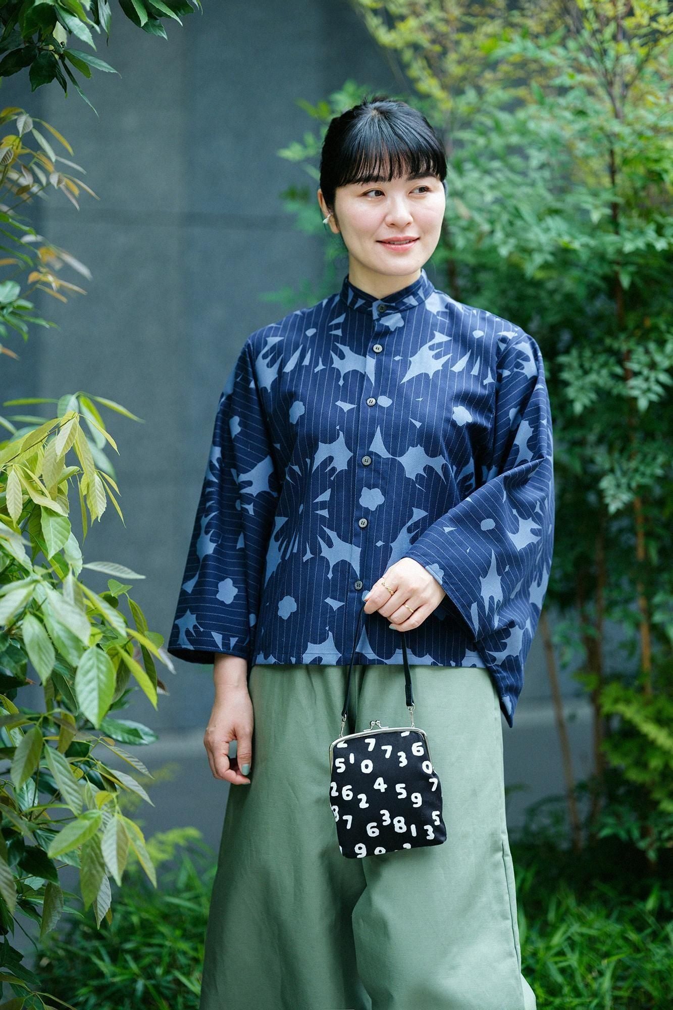 【net限定】綿麻 草衣　上　おおらか 濃紺間道 綿麻 草衣（そうい） 上（うえ）／おおらか 濃紺間道（のうこん