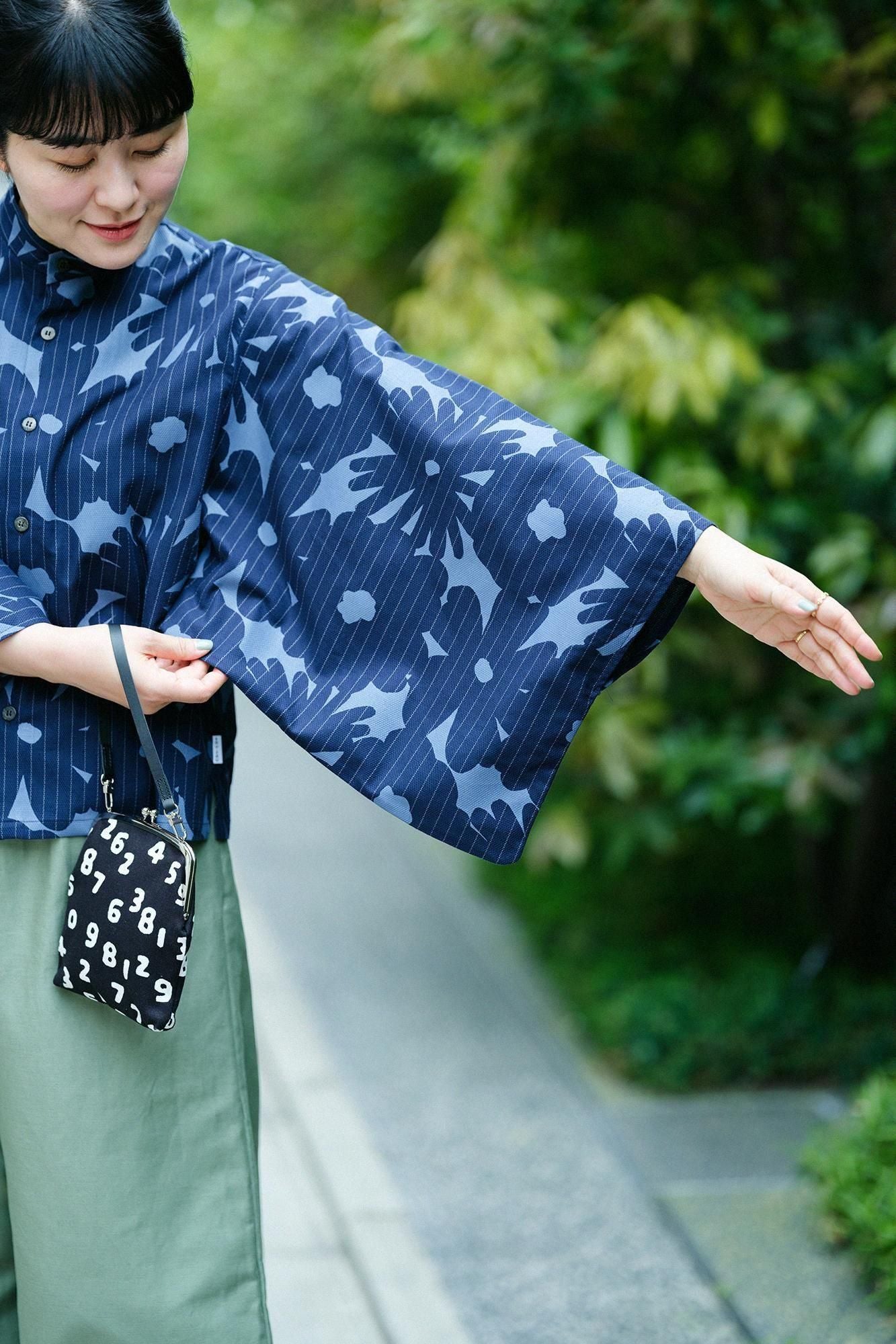 【net限定】綿麻 草衣　上　おおらか 濃紺間道 綿麻 草衣（そうい） 上（うえ）／おおらか 濃紺間道（のうこん