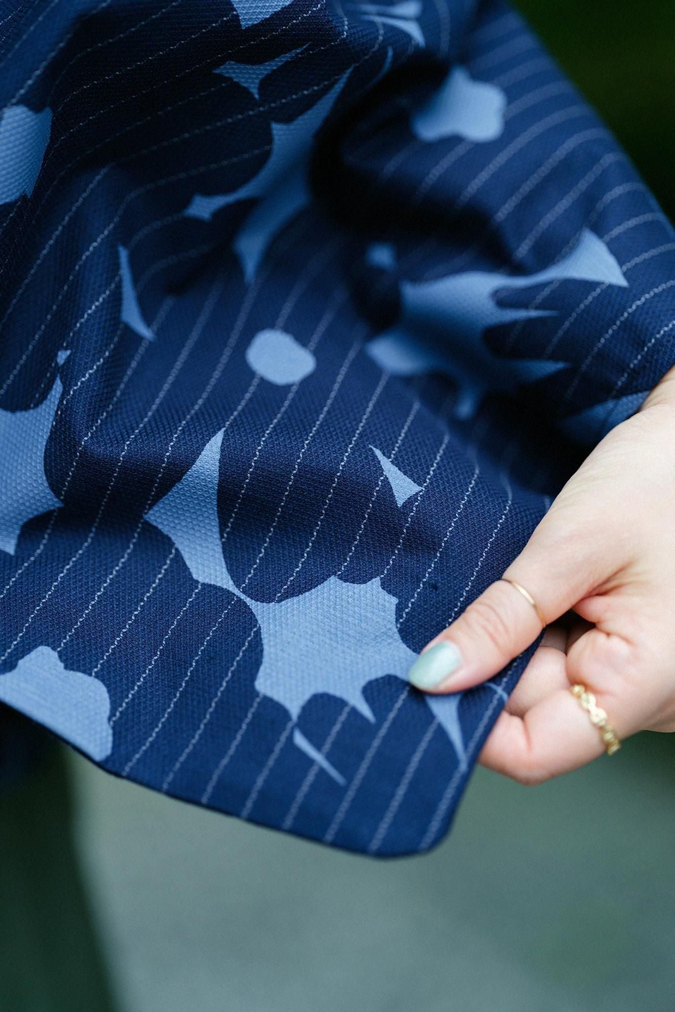 綿麻 草衣（そうい） 上（うえ）／おおらか 濃紺間道（のうこん