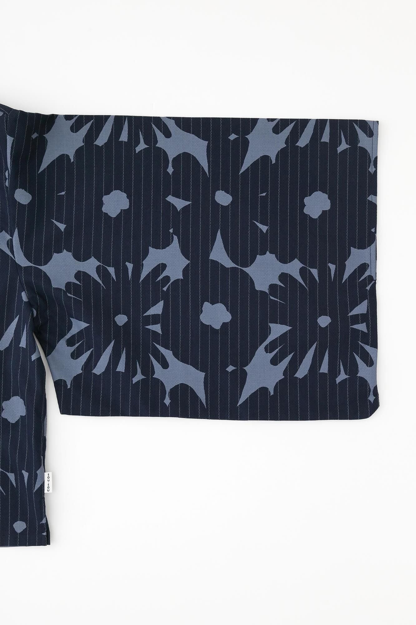 【net限定】綿麻 草衣　上　おおらか 濃紺間道 綿麻 草衣（そうい） 上（うえ）／おおらか 濃紺間道（のうこん