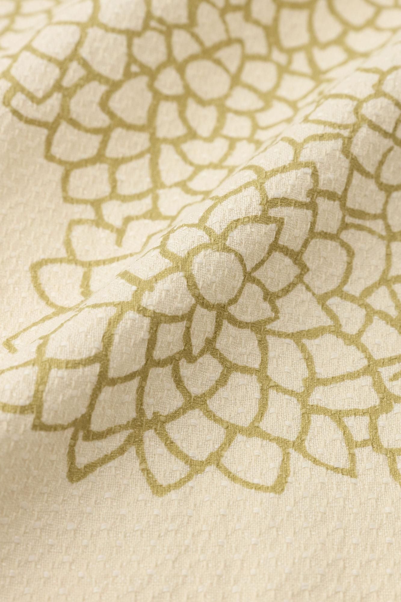 棉麻紡 舶來織 立領 筒形袖襯衫（tsutosode shinii）/雲間菊 鳥白色