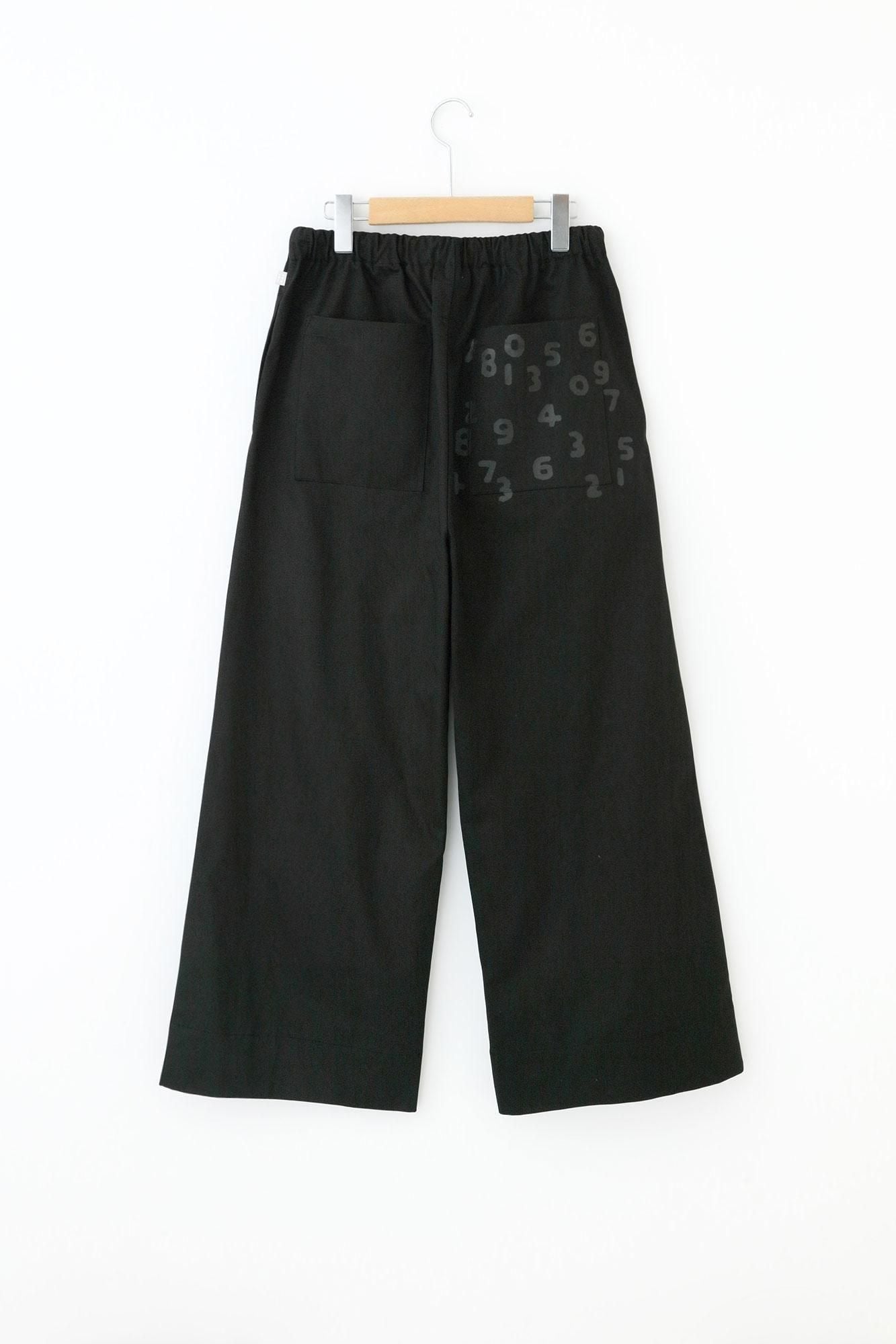 High Density Chino Cloth Wide Pants / Black