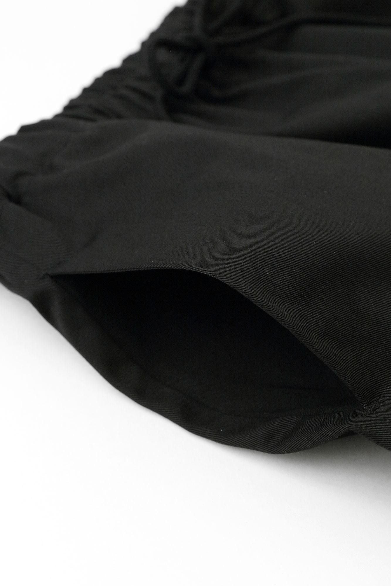 High Density Chino Cloth Wide Pants / Black