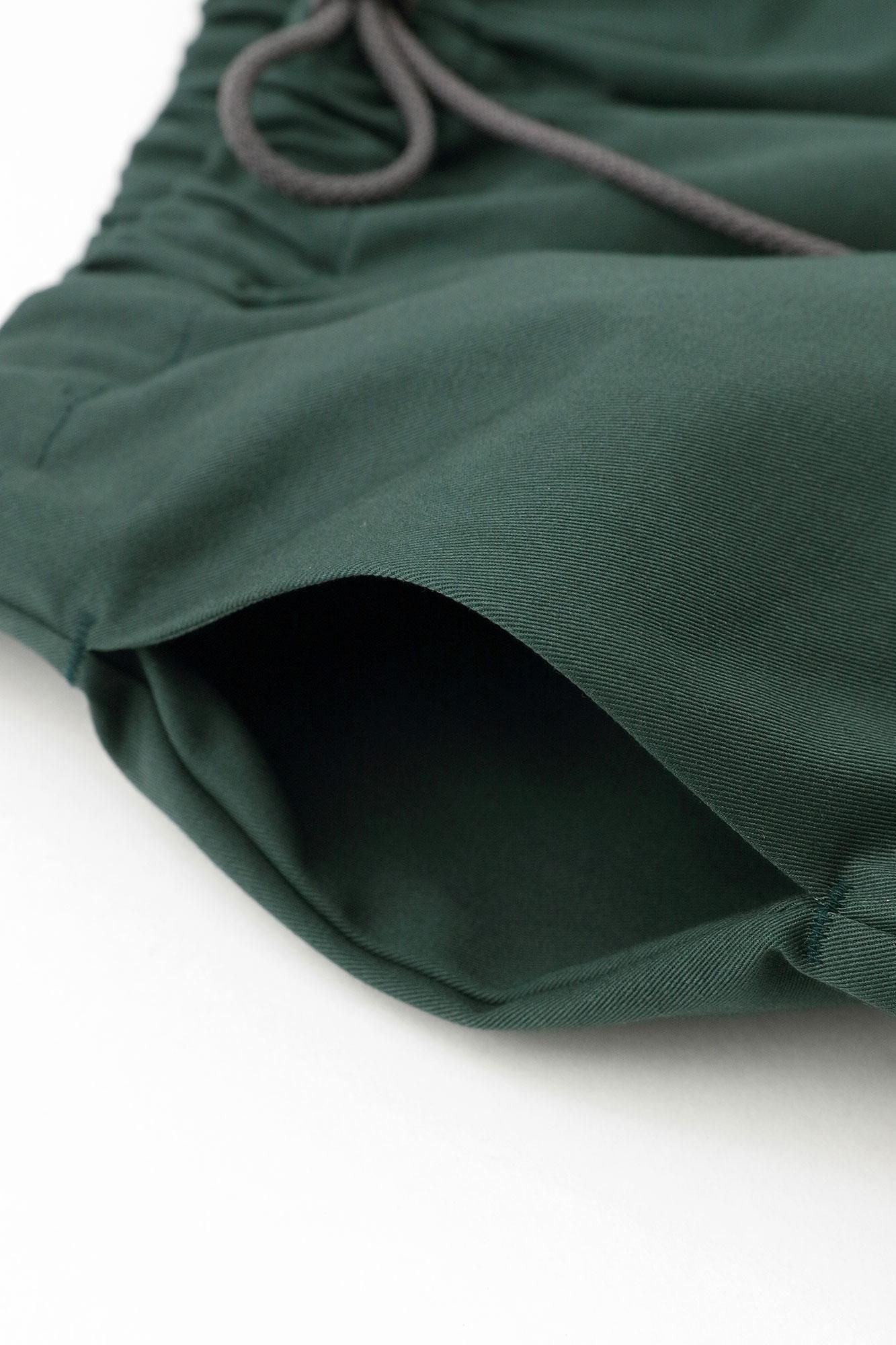 高密度卡其布闊腿褲／柚葉綠色