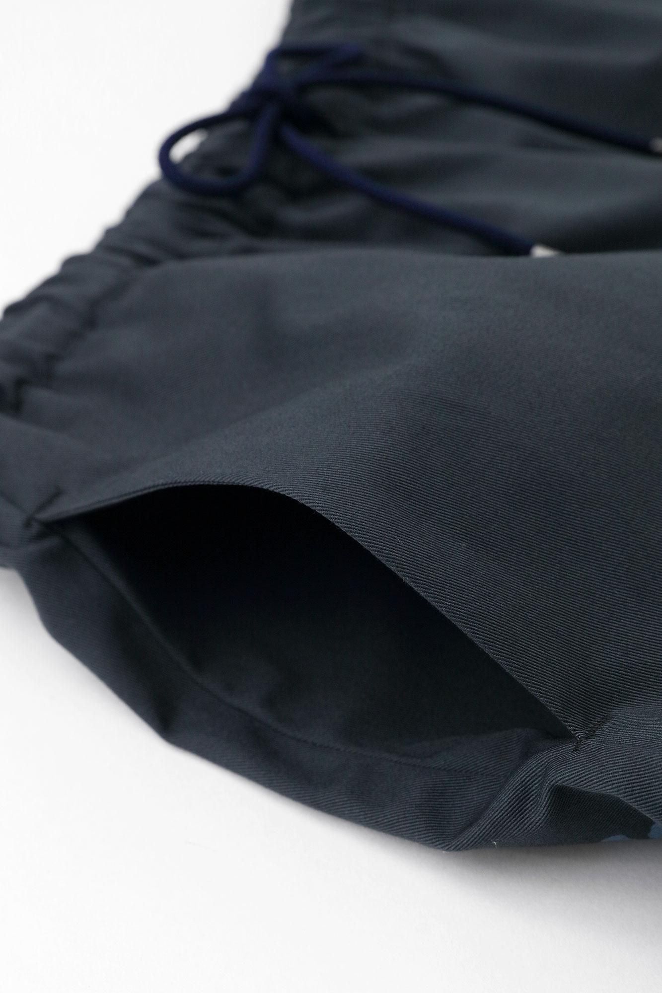 高密度卡其布闊腿褲／青墨色