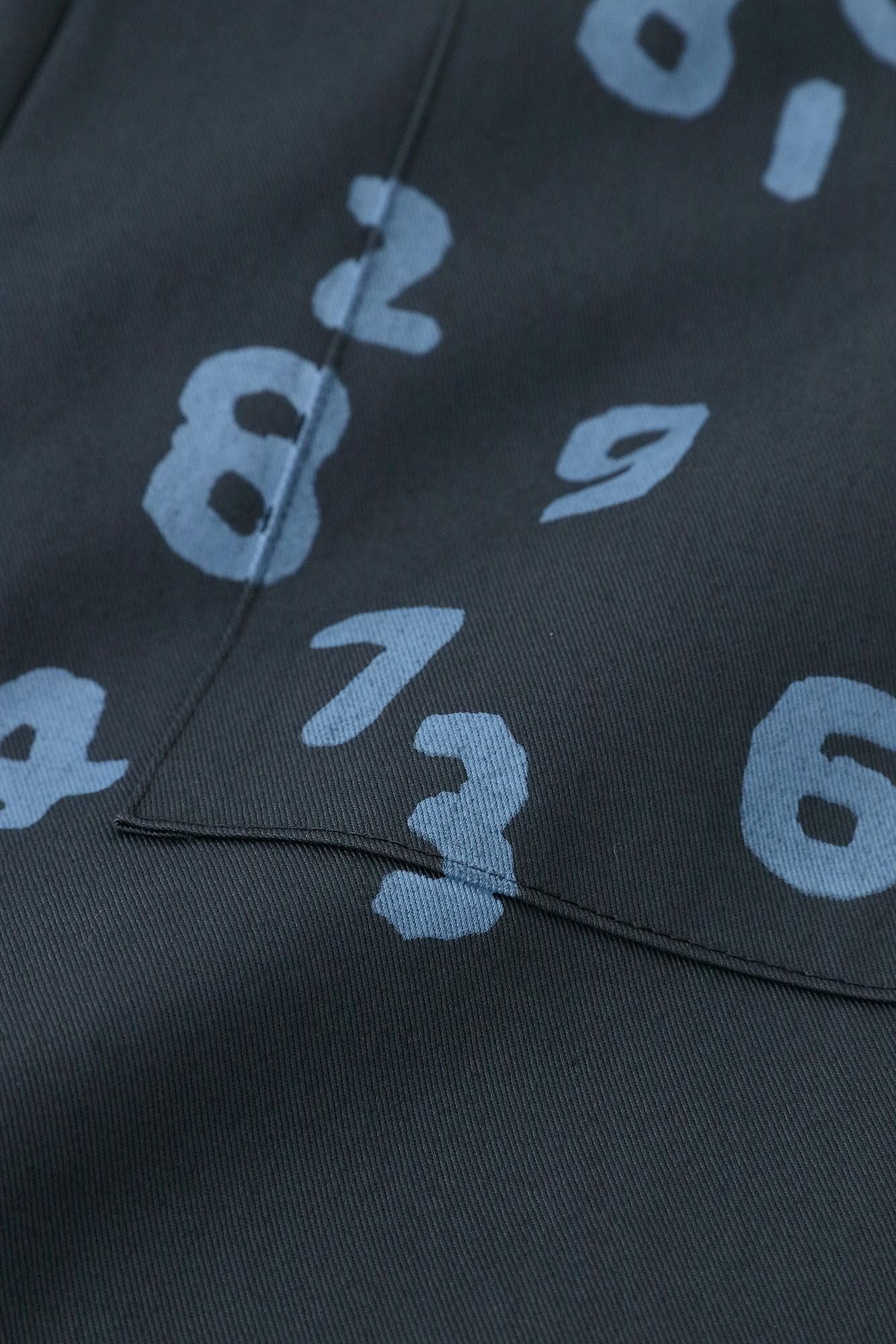 高密度卡其布闊腿褲／青墨色