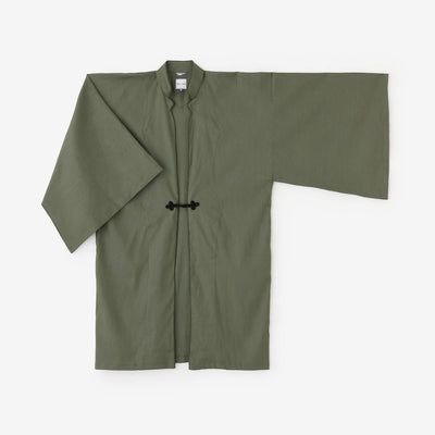 Linen-Rayon Blend Shinshu Haori Mid-length Single Layer / Olive Green