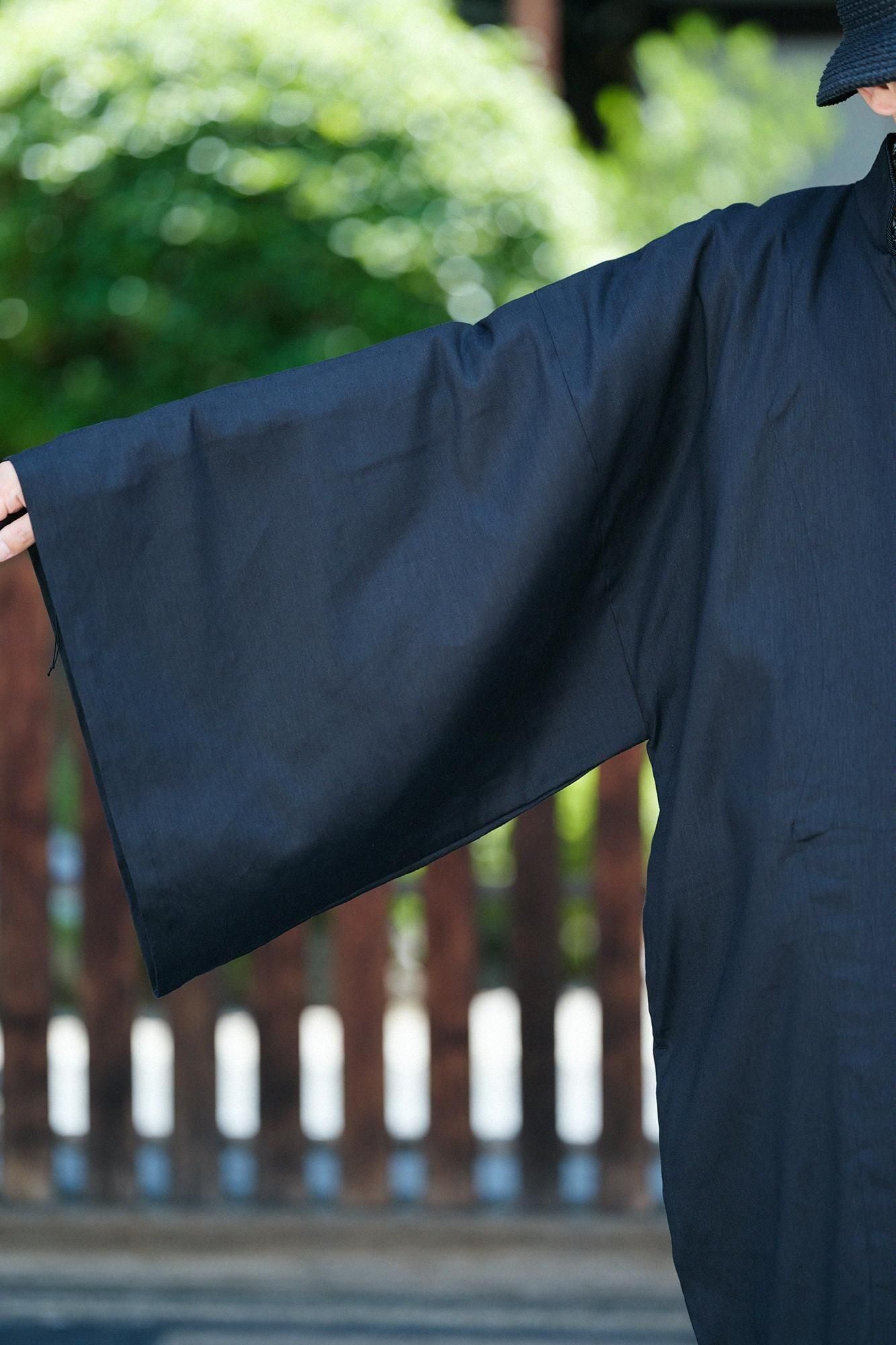 【ソウソウ】ブラック ウエストゴム クロスデザイン 板尾織物 コットン100％ KKF2755 スノーカットジョーゼット｜無地染｜ポリエステル｜小紋