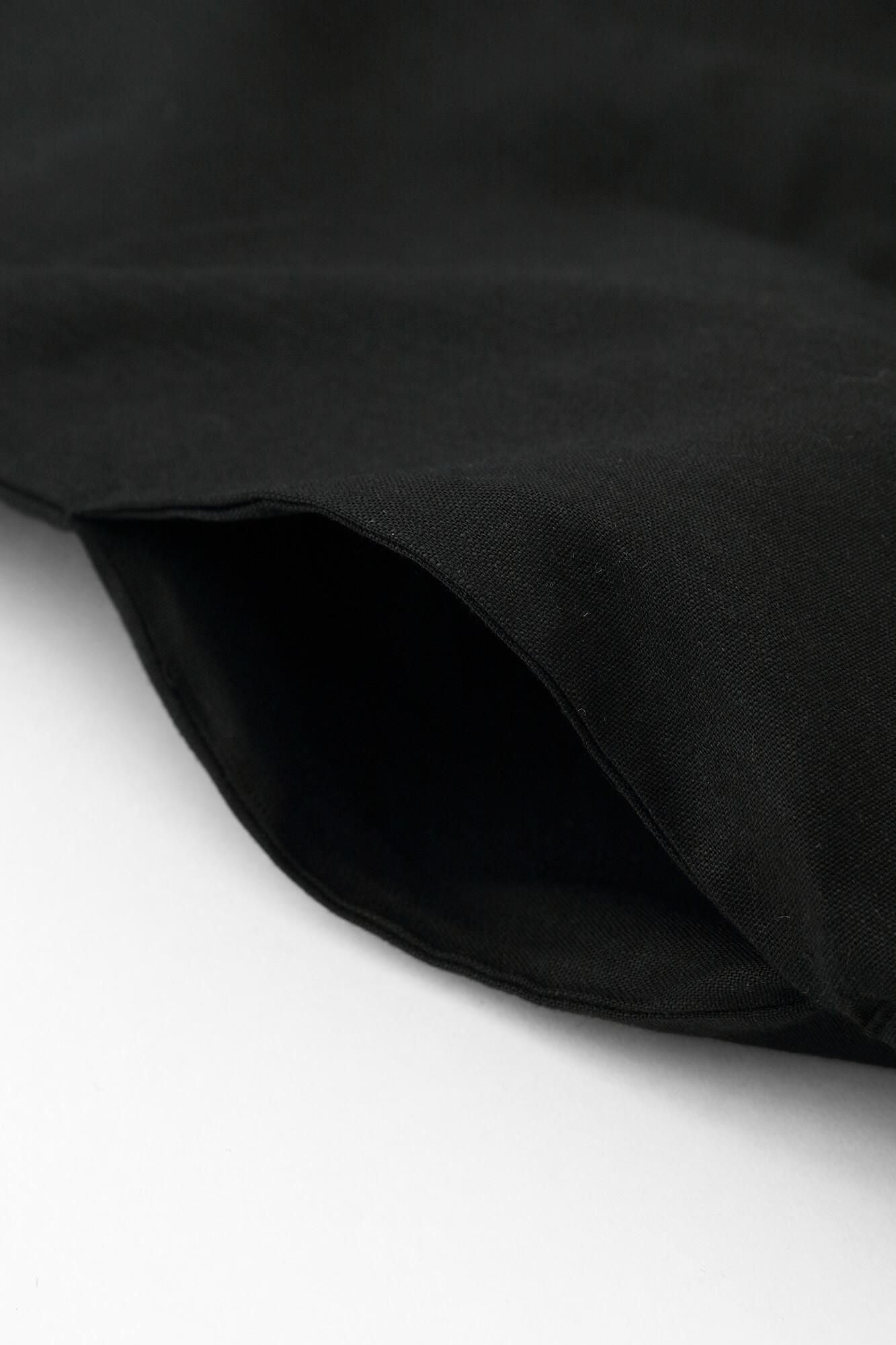 Linen-Rayon Blend Shinshu Haori Mid-length Single Layer / Black