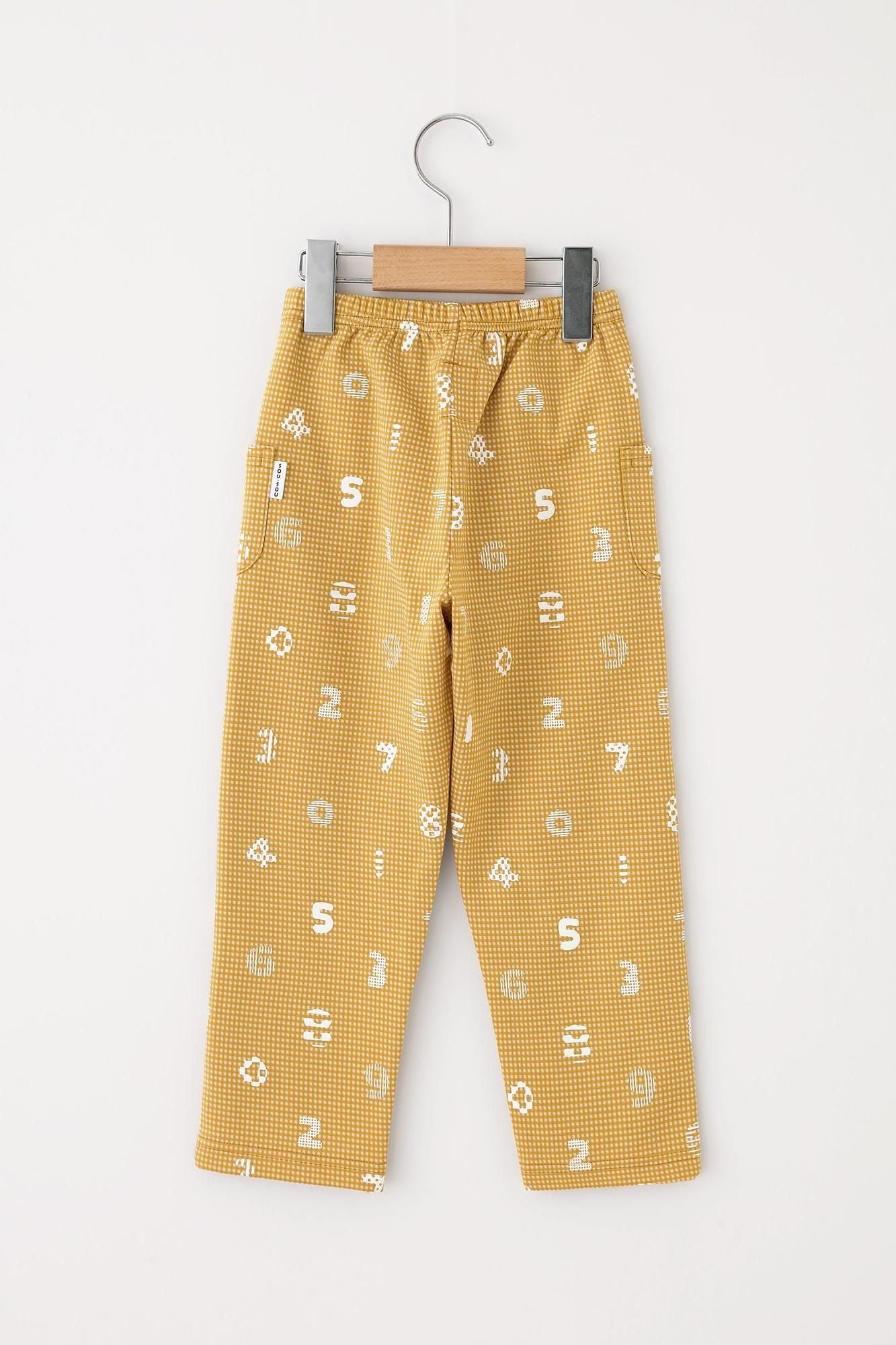 ●千烏格紋Goushiami圖案細腿褲/ SOU・SOU 京都黃色
