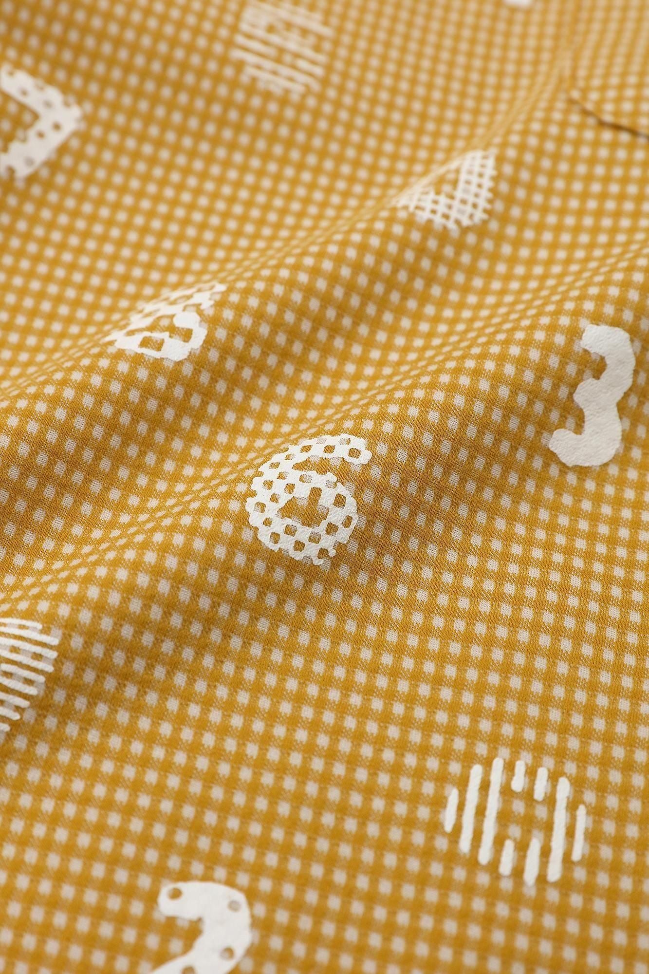 ●千烏格紋Goushiami圖案細腿褲/ SOU・SOU 京都黃色