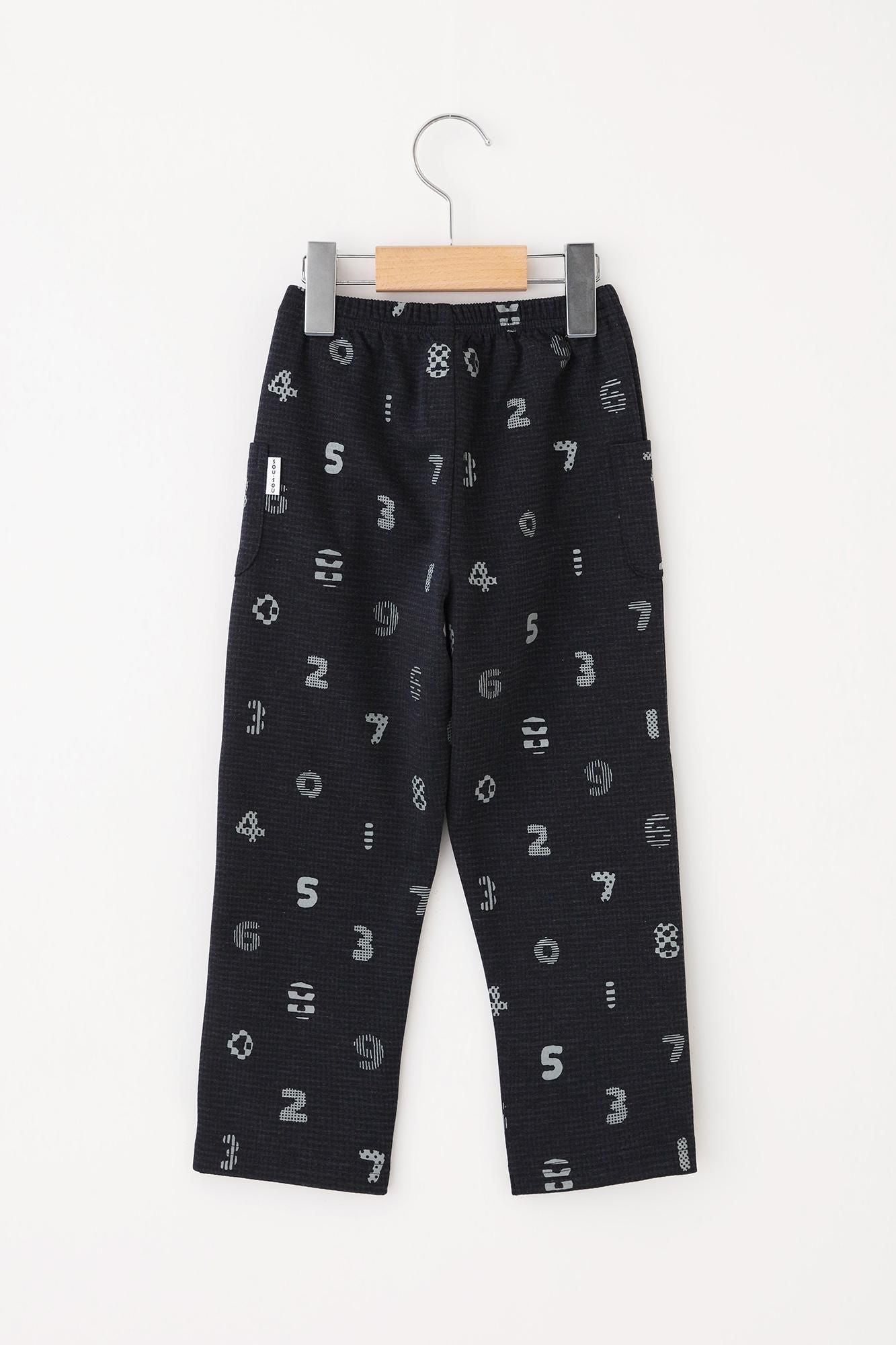 ● Houndstooth Knit Slightly Patterned Skinny Pants / SOU・SOU Kyoto Blue