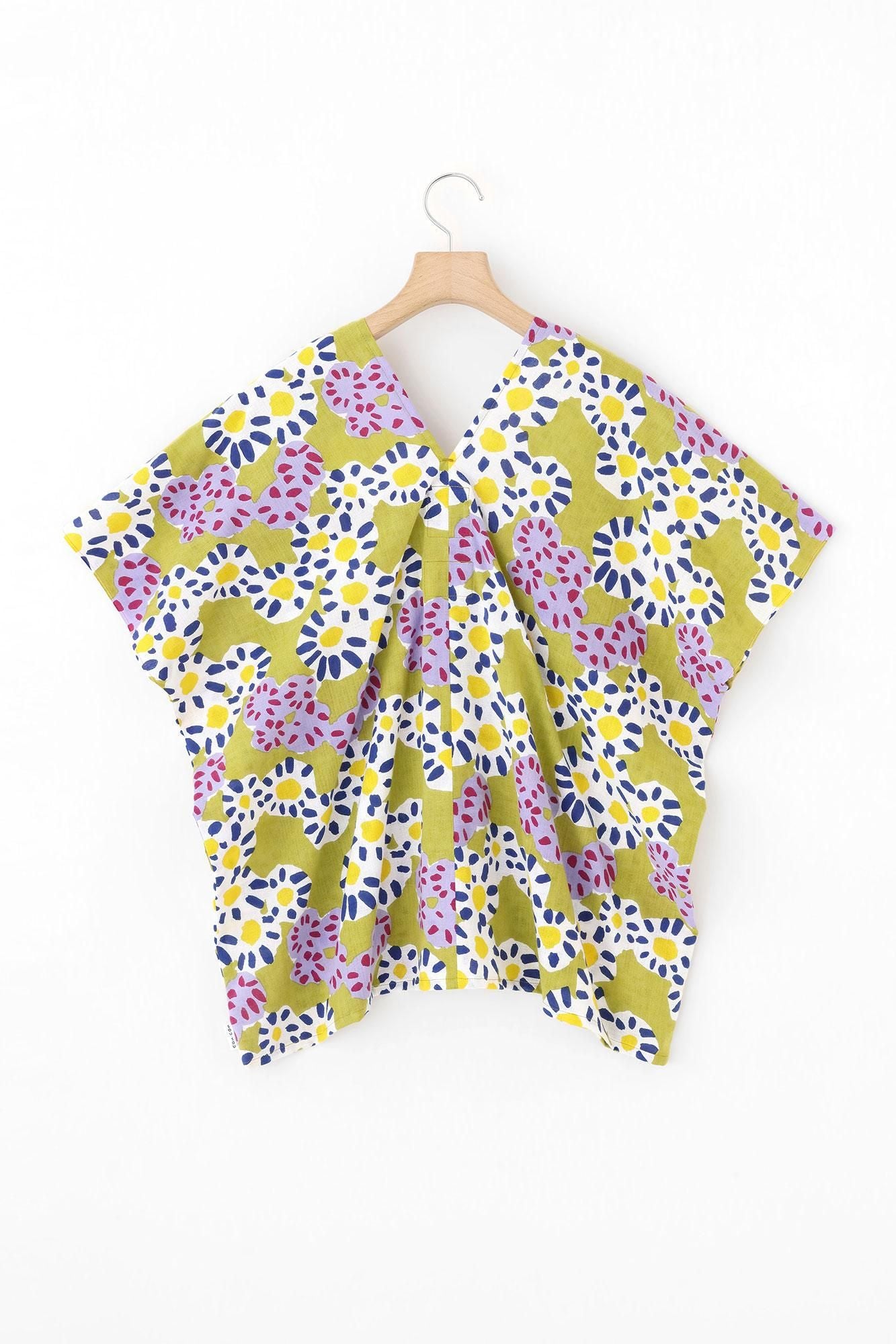 【官網限定】伊勢木棉 文 方形上衣 拼接/菊花開花