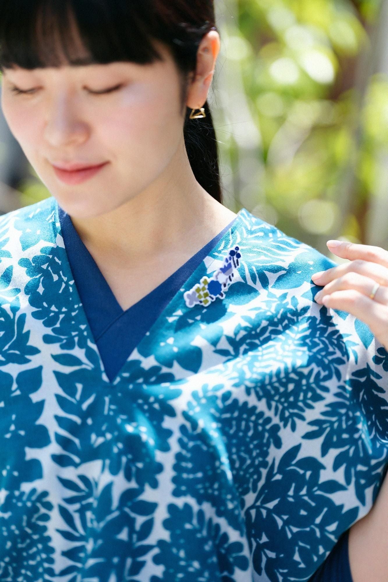 伊勢木棉 文 方形上衣 拼接／花市松