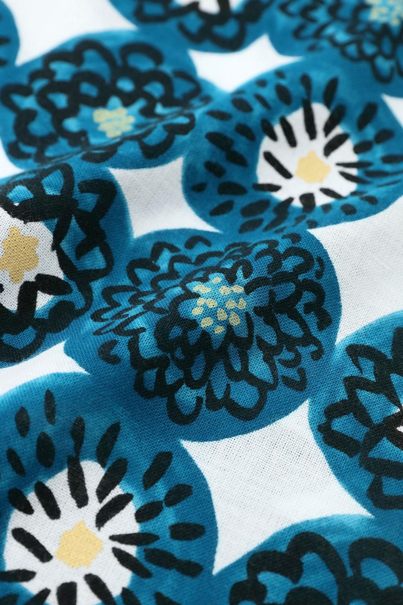 伊勢木棉 文 方形上衣 拼接／寒菊