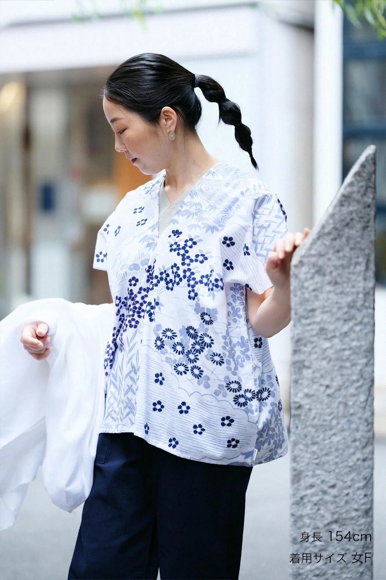 伊勢木綿 文（ぶん） 四角衣（しかくい） 二つ身／涼やか（すずやか） 碧景色（あおげしき）