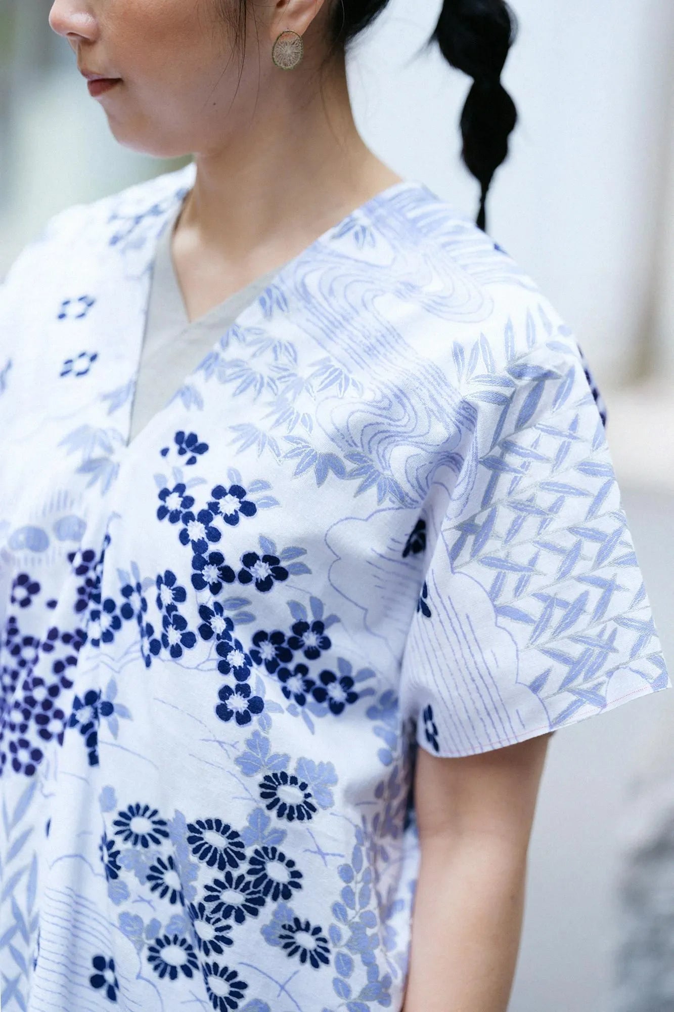 伊勢木綿 文（ぶん） 四角衣（しかくい） 二つ身／涼やか（すずやか） 碧景色（あおげしき）
