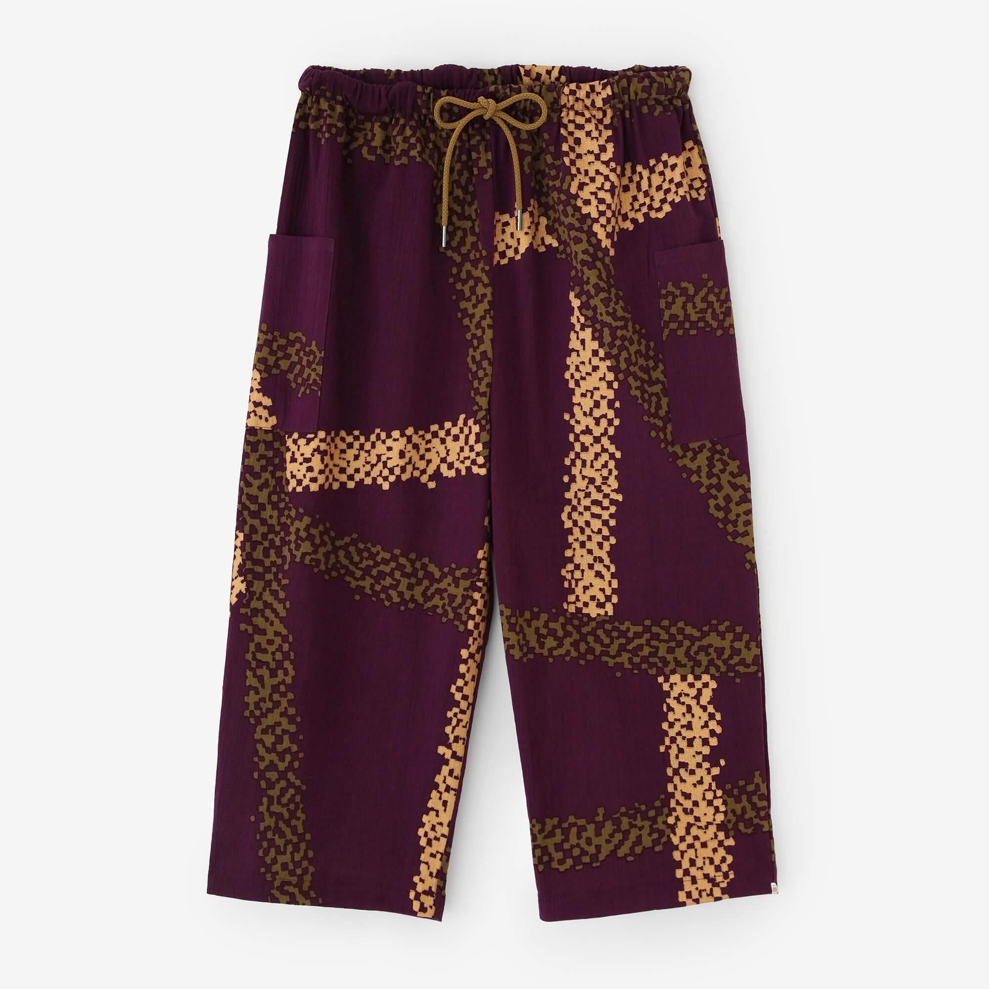 Chizimi Cotton 20/20 Skinny Pants / Tied-up Bluish Purple