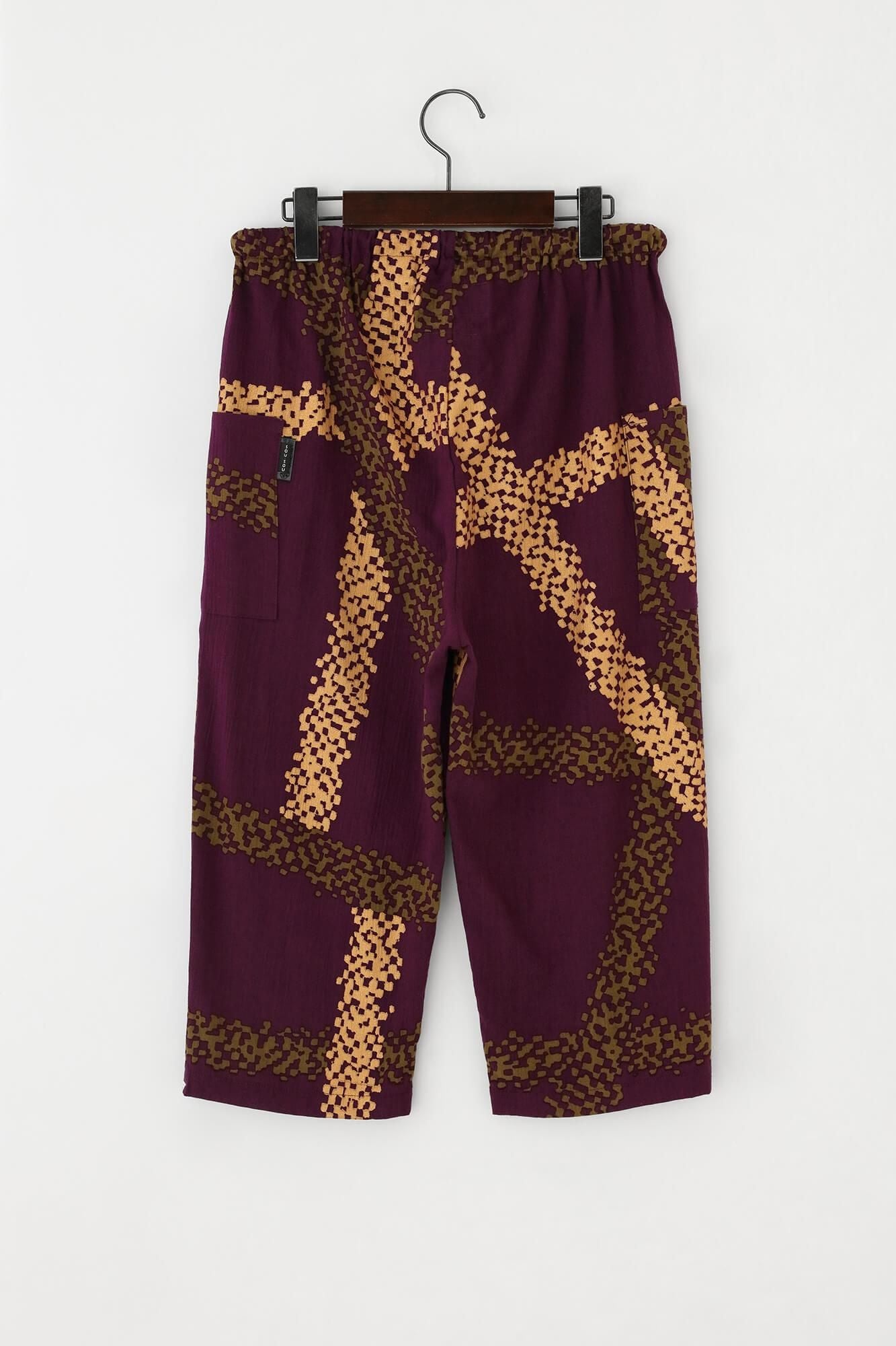 Chizimi Cotton 20/20 Skinny Pants / Tied-up Bluish Purple