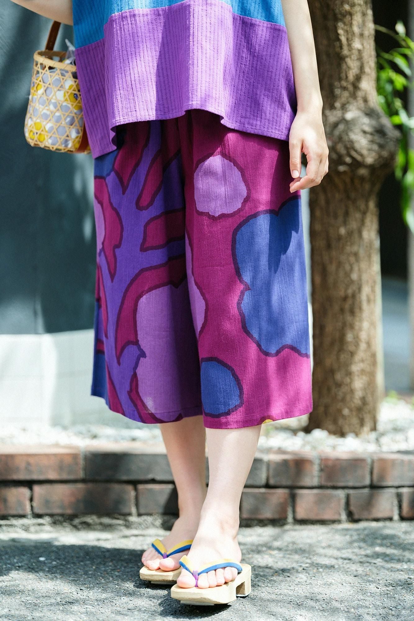 高島縮棉 20/20闊腿褲 短版／茁壯