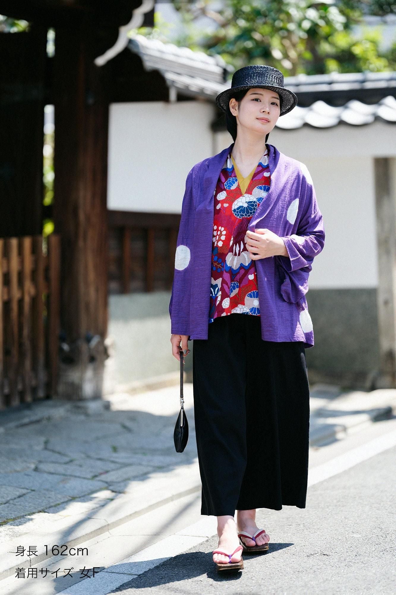 net限定】高島縮 20/20 広形（ひろなり）もんぺ／濡羽色（ぬれば