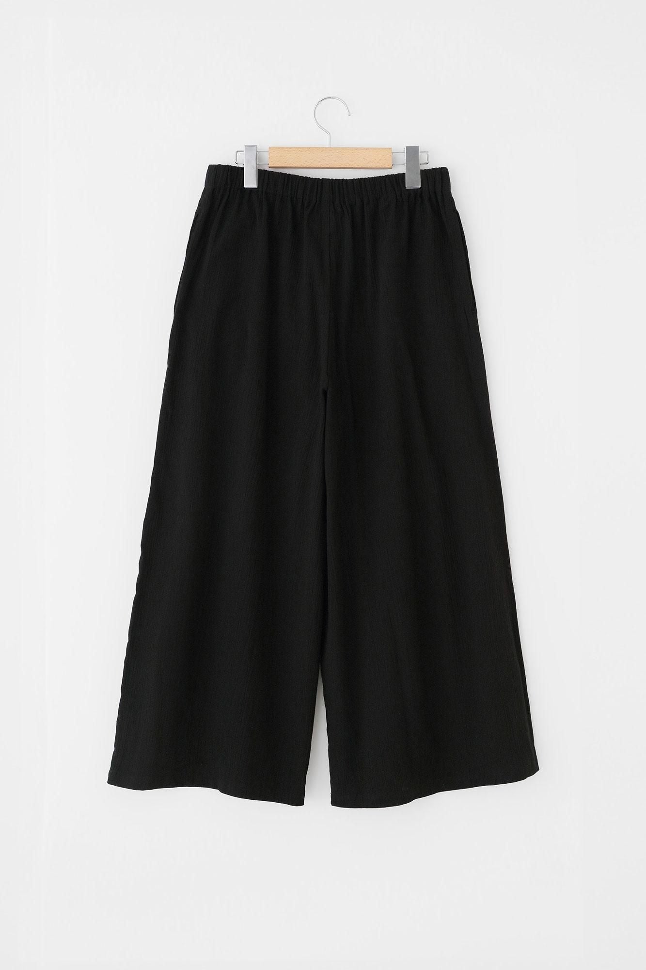 net限定】高島縮 20/20 広形（ひろなり）もんぺ／濡羽色（ぬれば