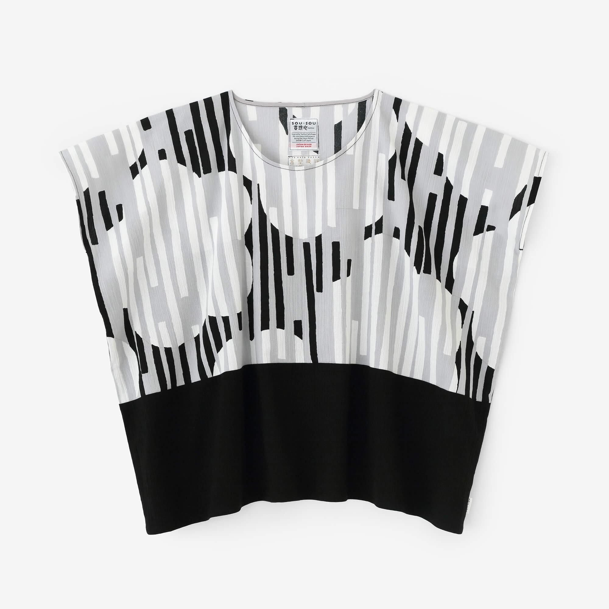 ソウソウ 高島縮 20/20 富士（ふじ） ／濡羽色×怒濤 男女兼用Sサイズ 高島縮 20/20 富士（ふじ） 2.0／濡羽色（ぬればいろ）×金襴緞子（